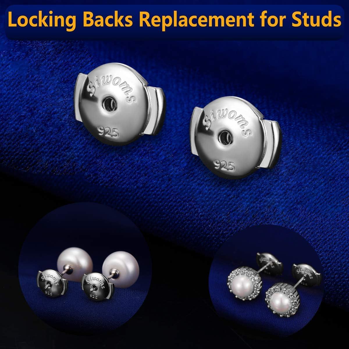 2 Pares de Respaldos de Aretes Hipoalergénicos Siwoms 7mm