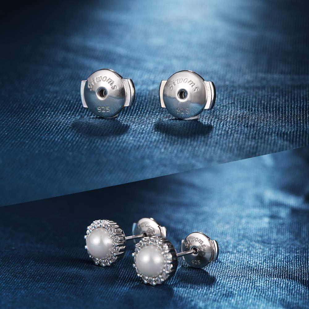 2 Pares de Respaldos de Aretes Hipoalergénicos Siwoms 7mm