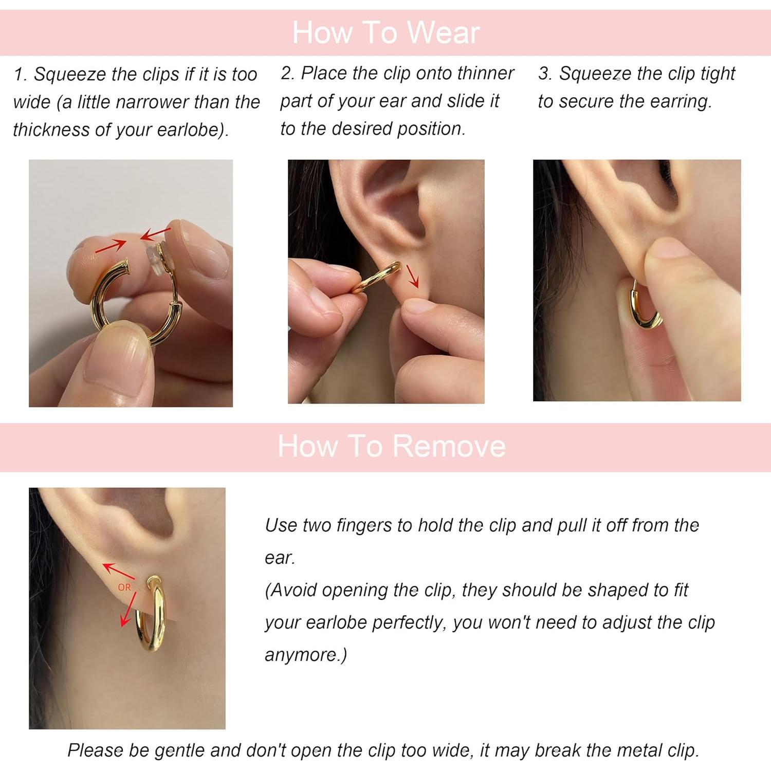 Pendientes de Aro Dorados de Clip Hipoalergénicos 20mm