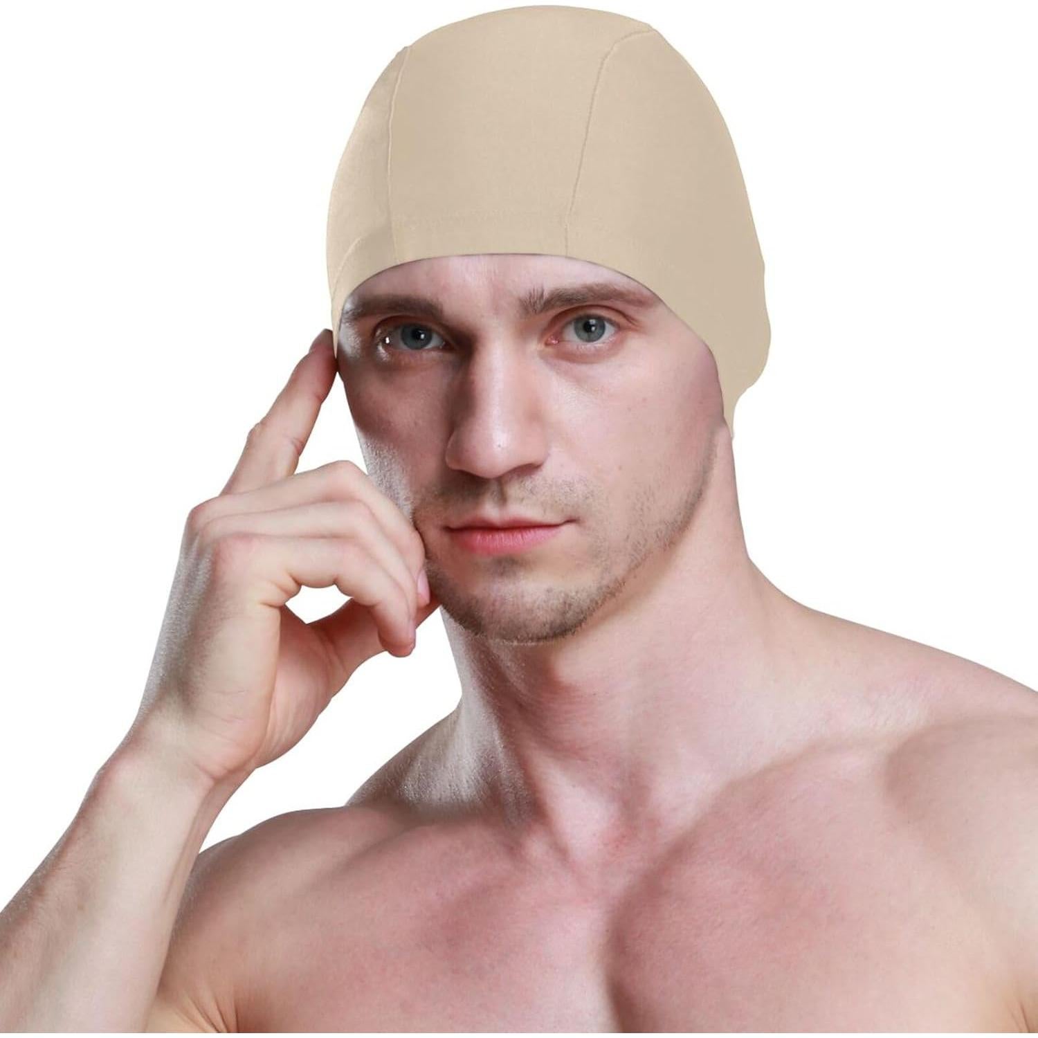 Gorro de natación Dallonan unisex poliéster beige 25.4x20 cm