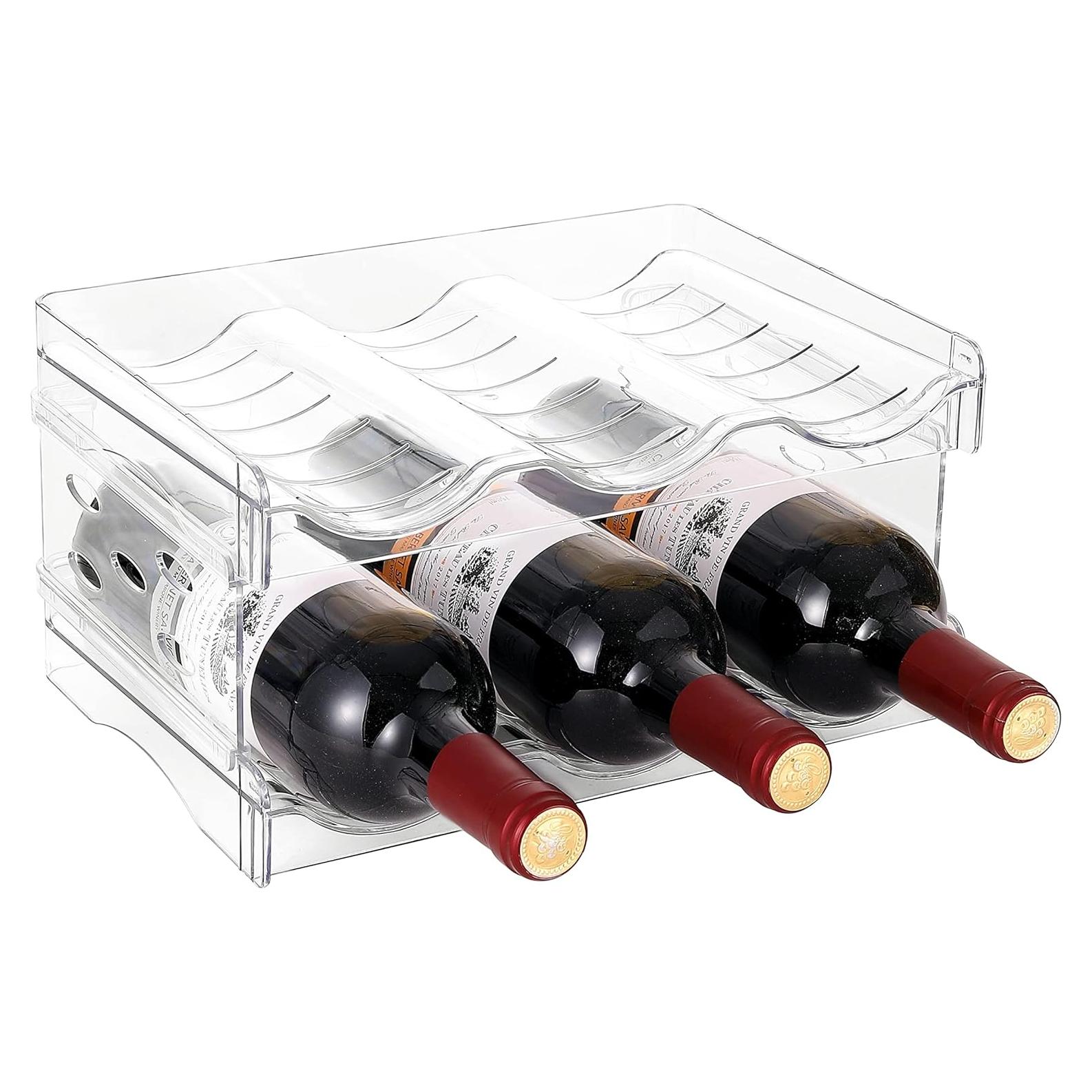 Soporte Apilable para Botellas IEEK - 2 Niveles, Transparente