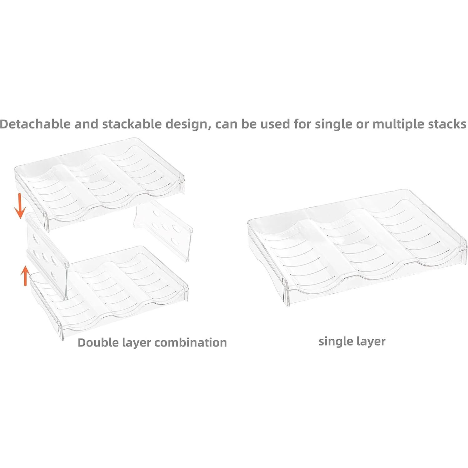 Soporte Apilable para Botellas IEEK - 2 Niveles, Transparente