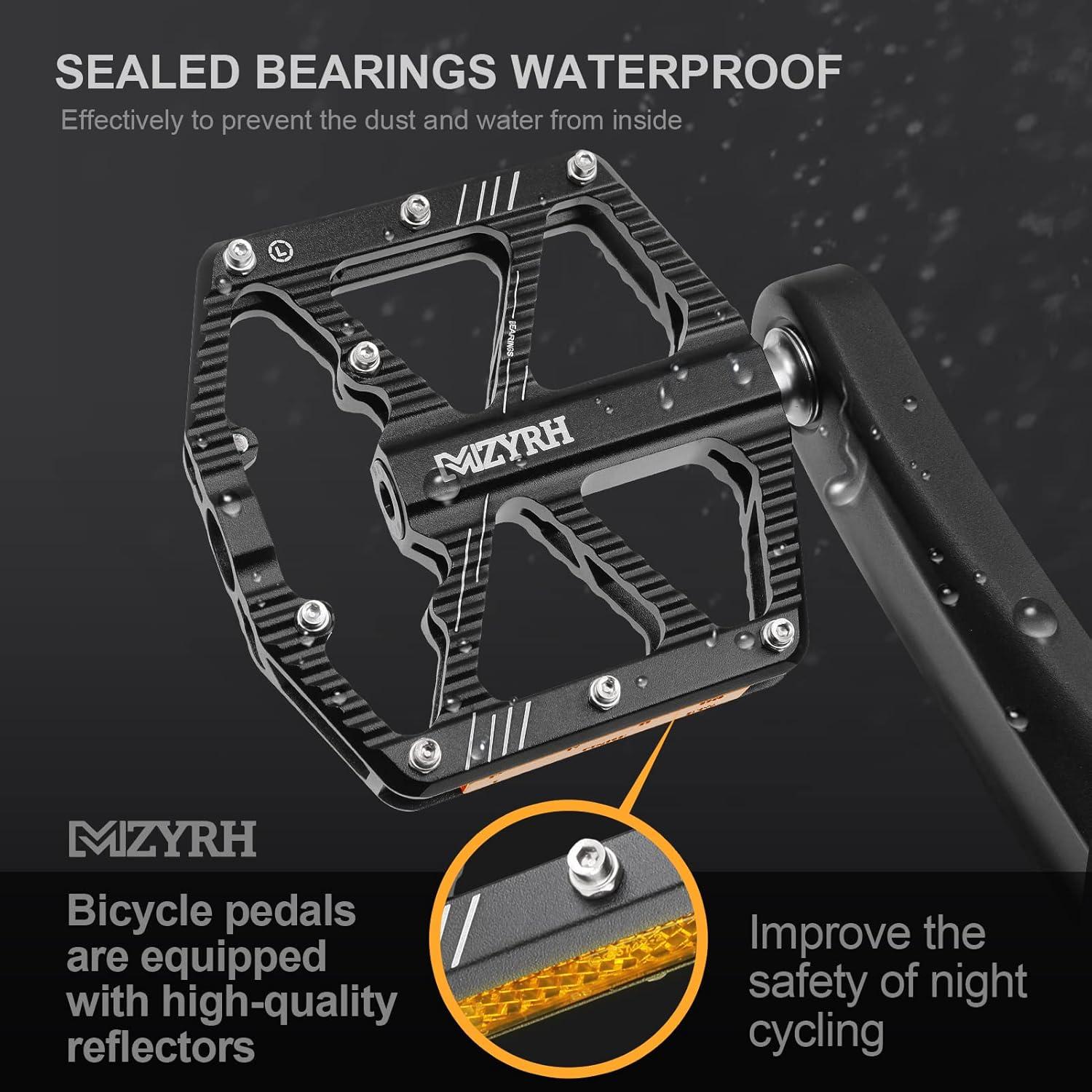 Pedales de Bicicleta MZYRH 336 Aluminio con Reflectores 10x9.8cm