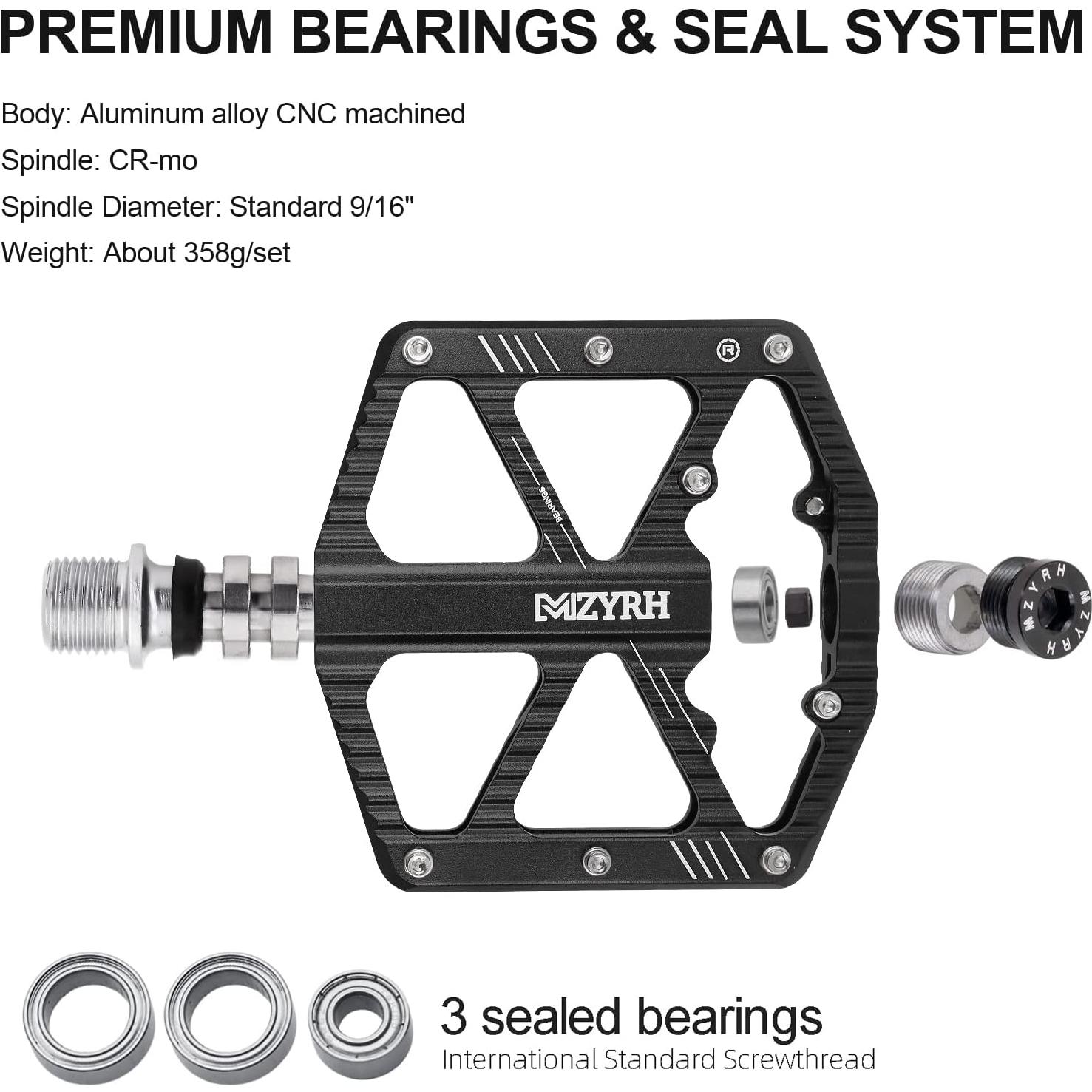 Pedales de Bicicleta MZYRH 336 Aluminio con Reflectores 10x9.8cm