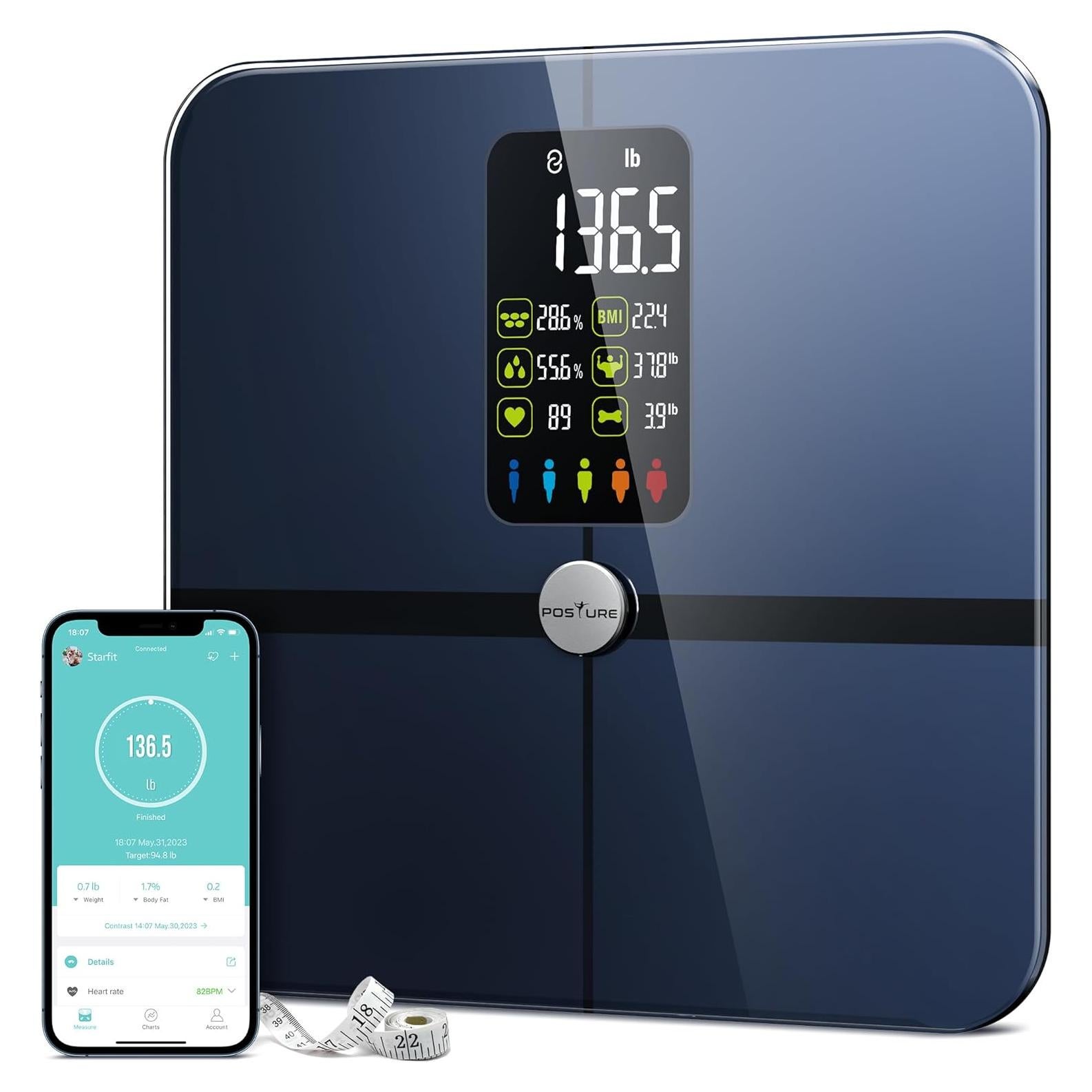 Escala de Grasa Corporal Digital Postura FG-223 28x28cm