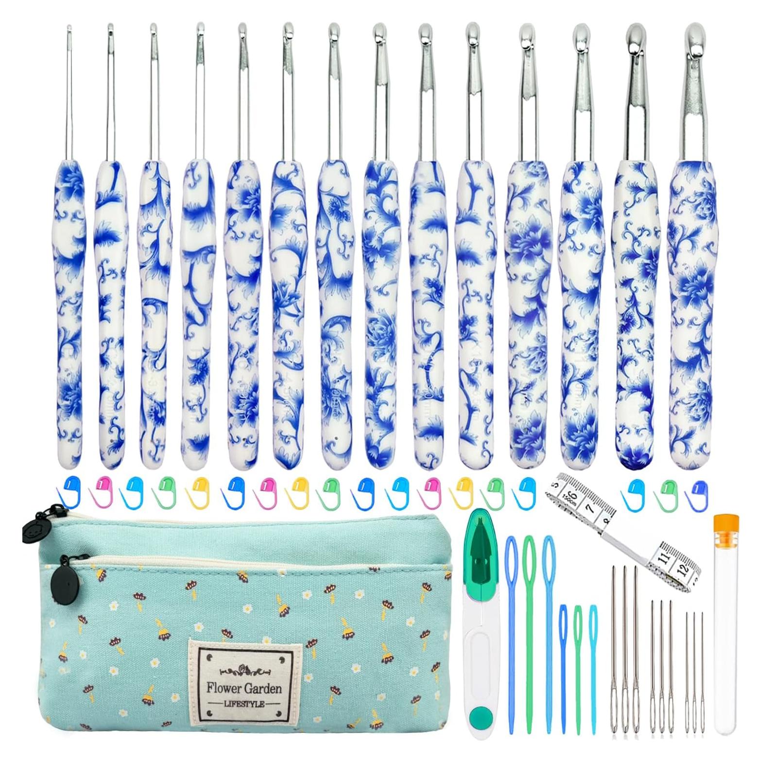 Set de Ganchillos Ergonomicos Hobekoee 14 Tamaños 2.25-10mm