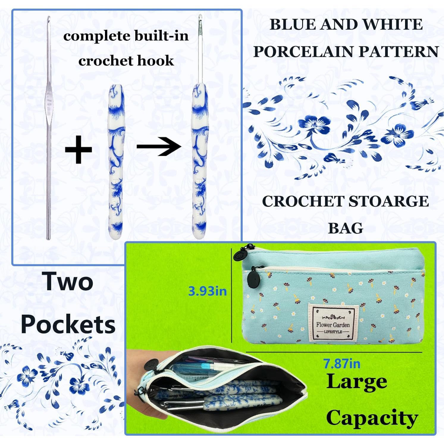 Set de Ganchillos Ergonomicos Hobekoee 14 Tamaños 2.25-10mm