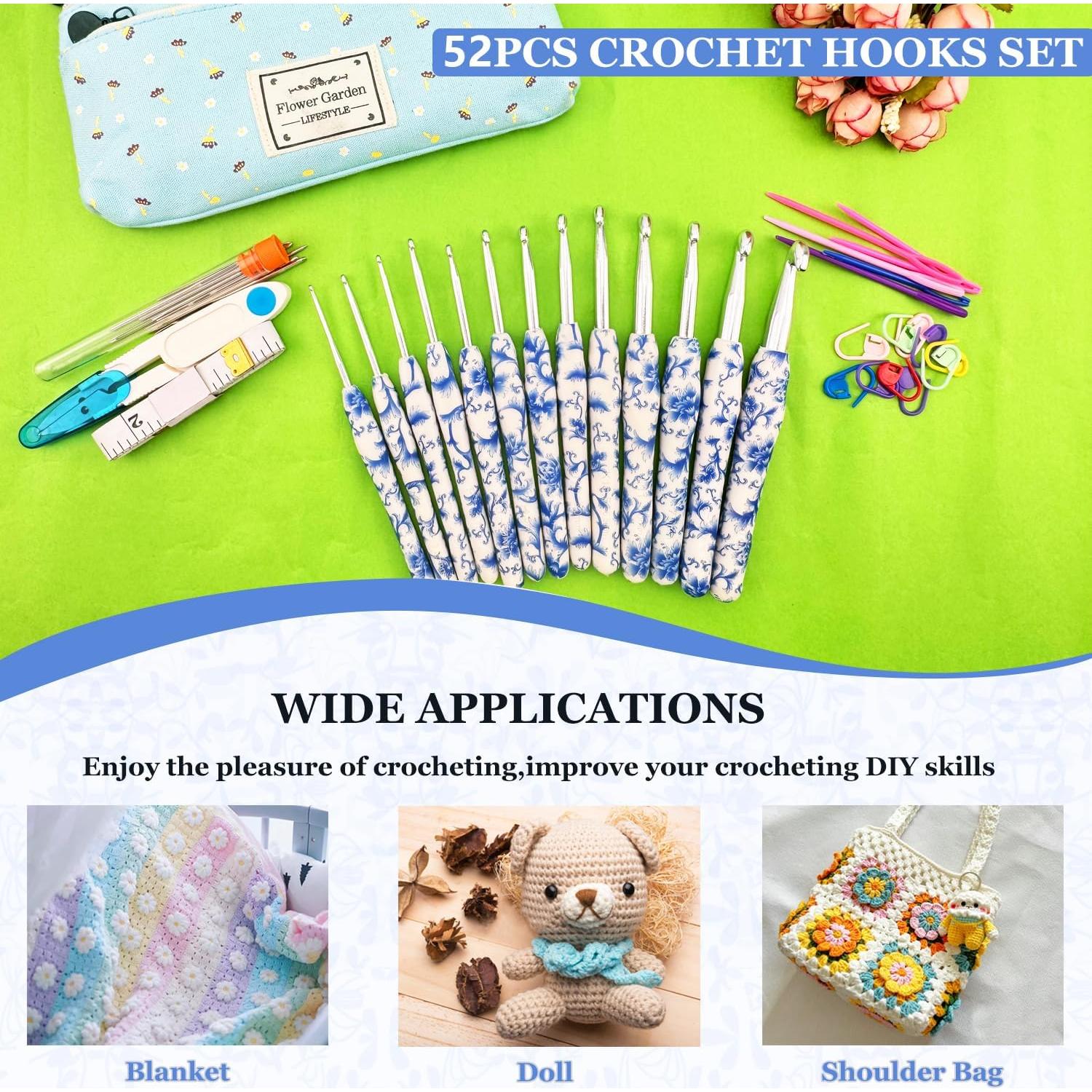 Set de Ganchillos Ergonomicos Hobekoee 14 Tamaños 2.25-10mm