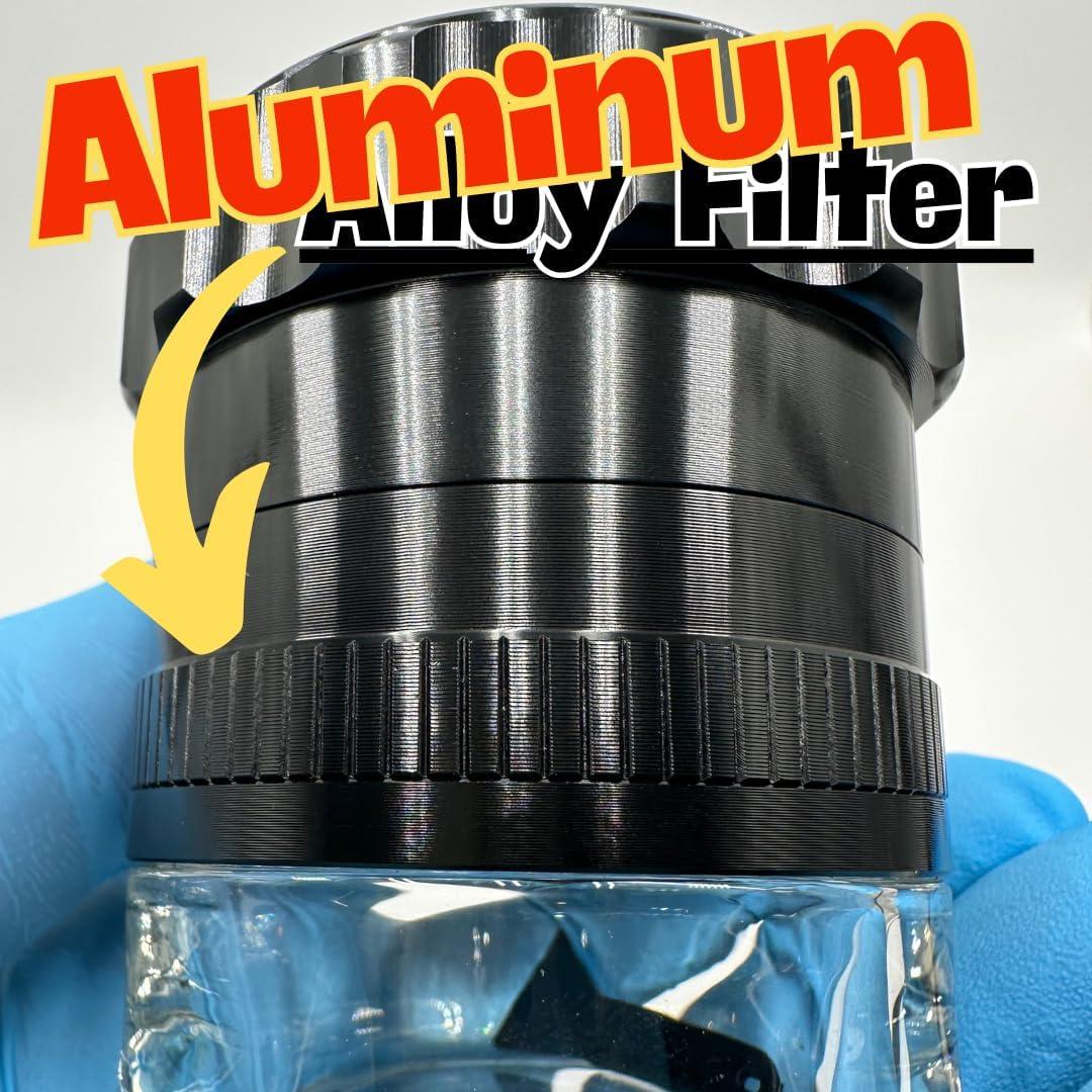 Molino de Especias Grinder Garage 2.5" Negro Aluminio Vidrio