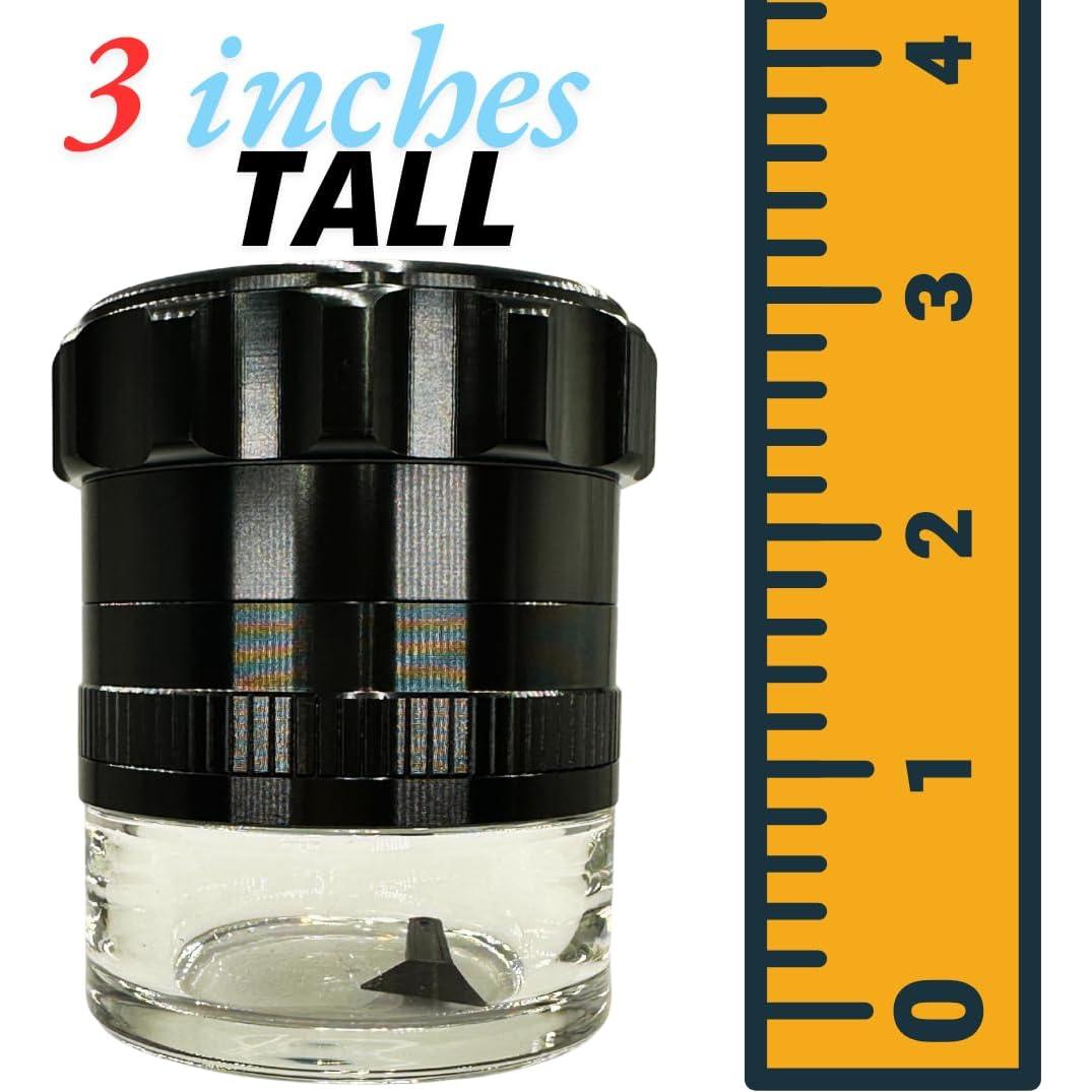 Molino de Especias Grinder Garage 2.5" Negro Aluminio Vidrio