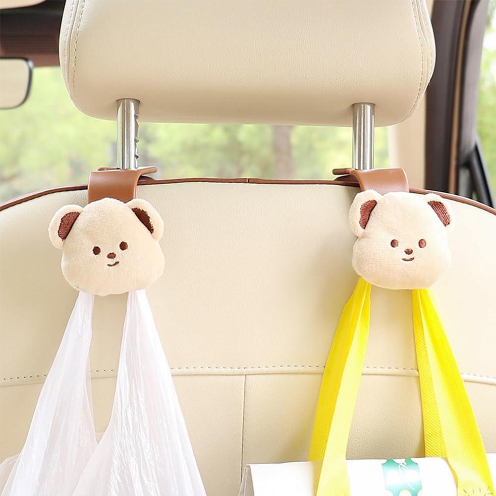 Gancho de Reposacabezas de Auto TDOFYH Oso Beige 2 Piezas