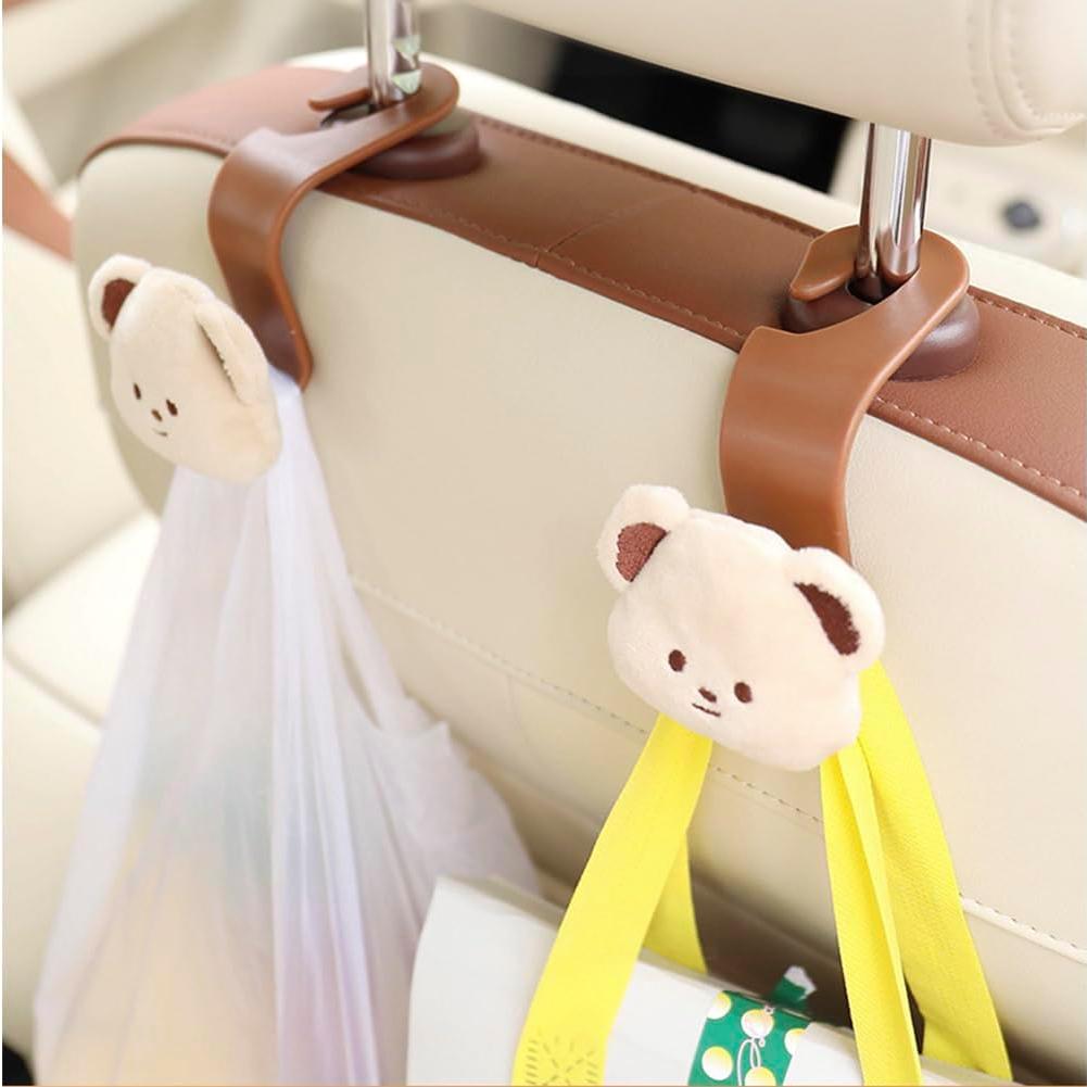 Gancho de Reposacabezas de Auto TDOFYH Oso Beige 2 Piezas