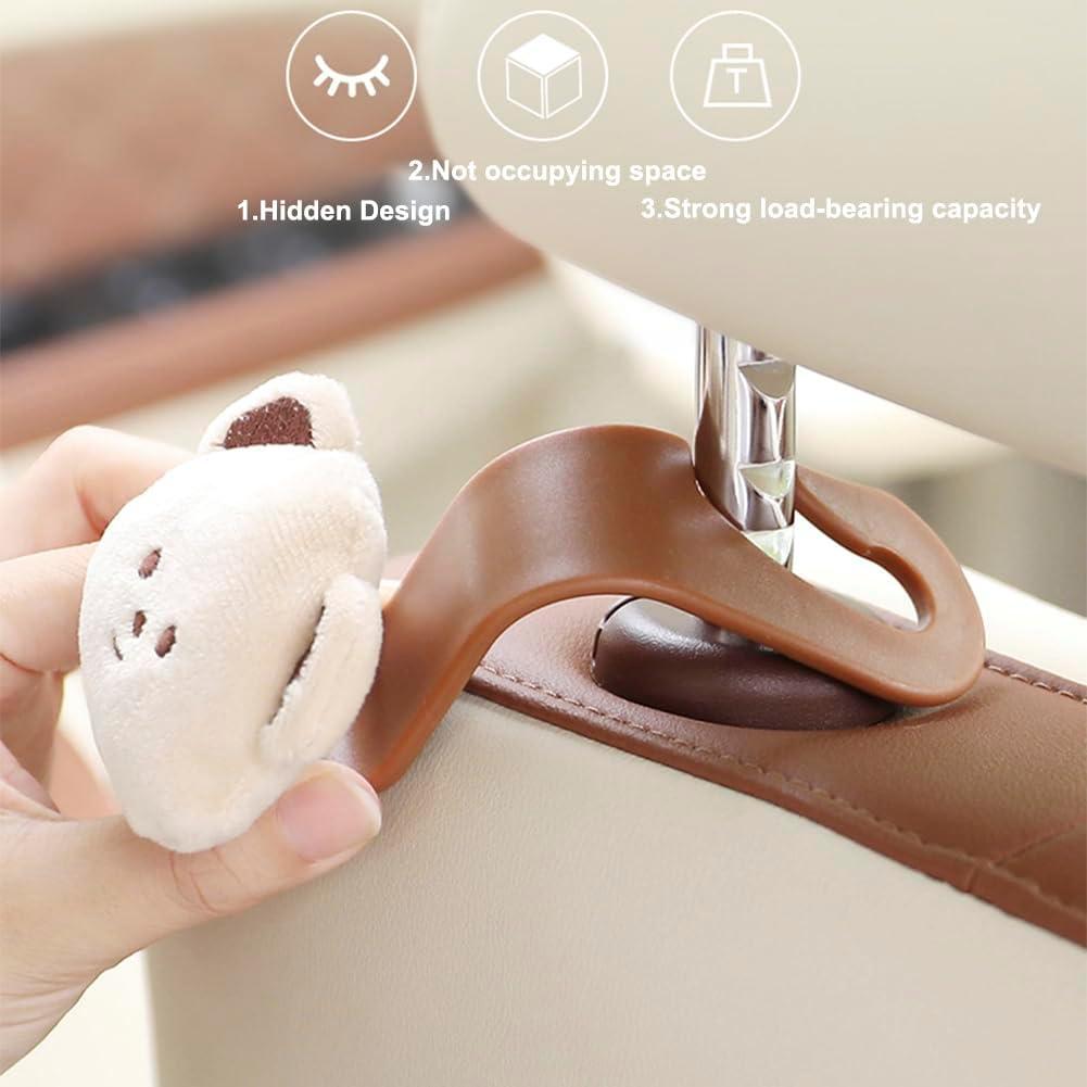 Gancho de Reposacabezas de Auto TDOFYH Oso Beige 2 Piezas