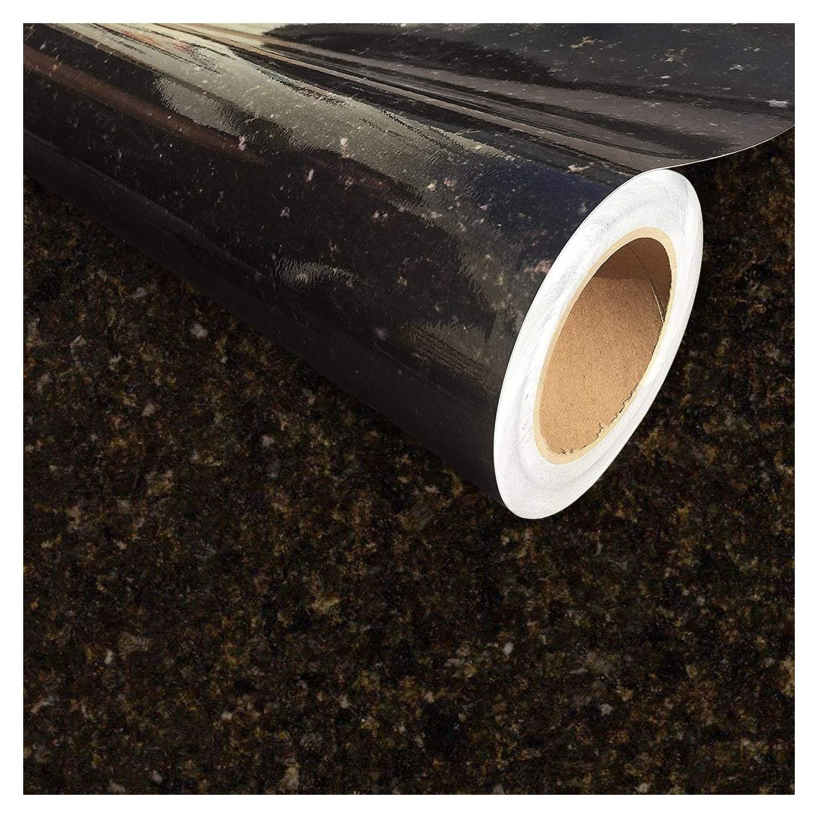 Hoja de Laminado de Vinilo Instant Granite 91.44x182.88cm Negro