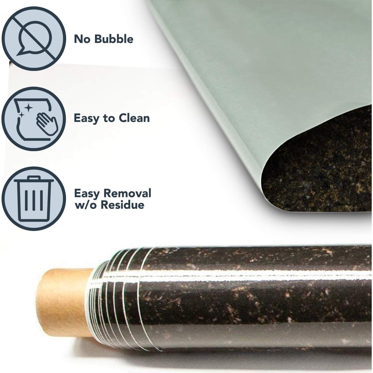 Hoja de Laminado de Vinilo Instant Granite 91.44x182.88cm Negro