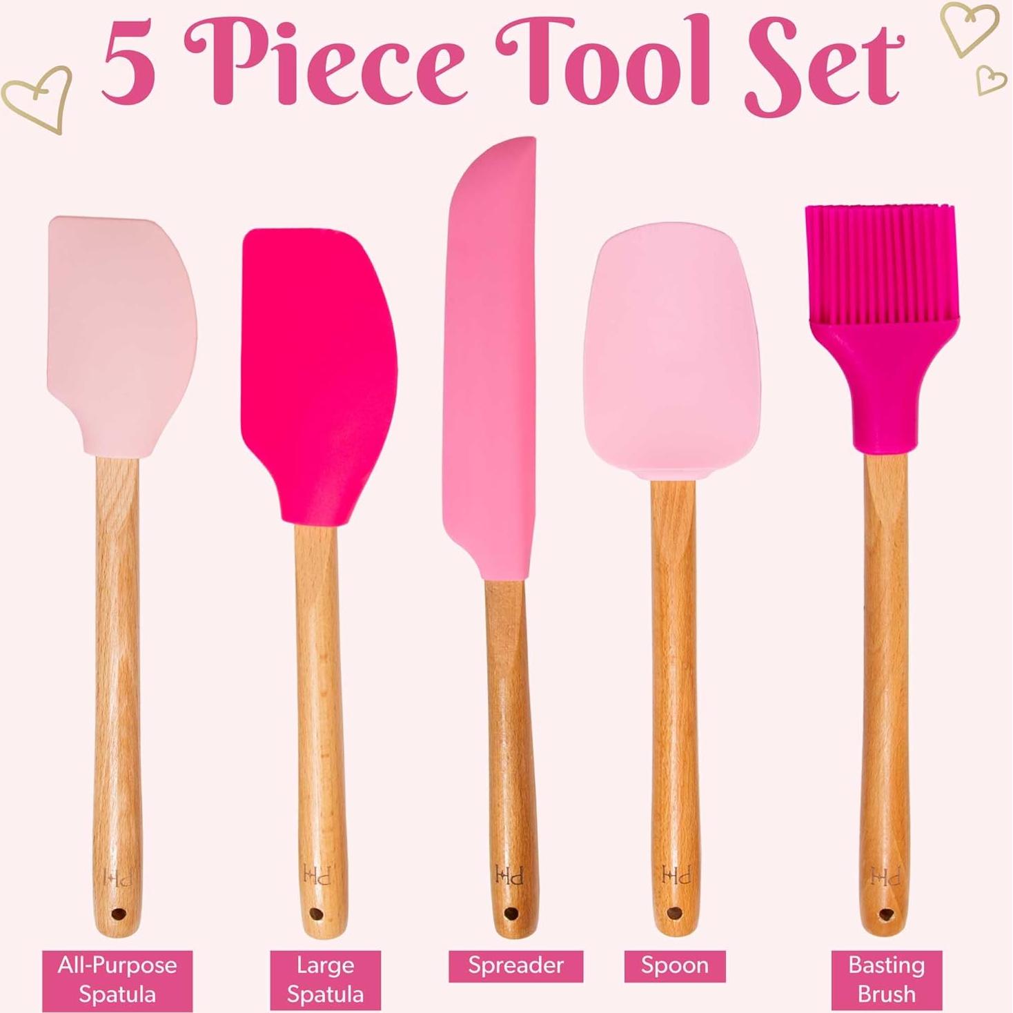 Juego de Utensilios de Cocina de Silicona Paris Hilton 5 Piezas Rosa