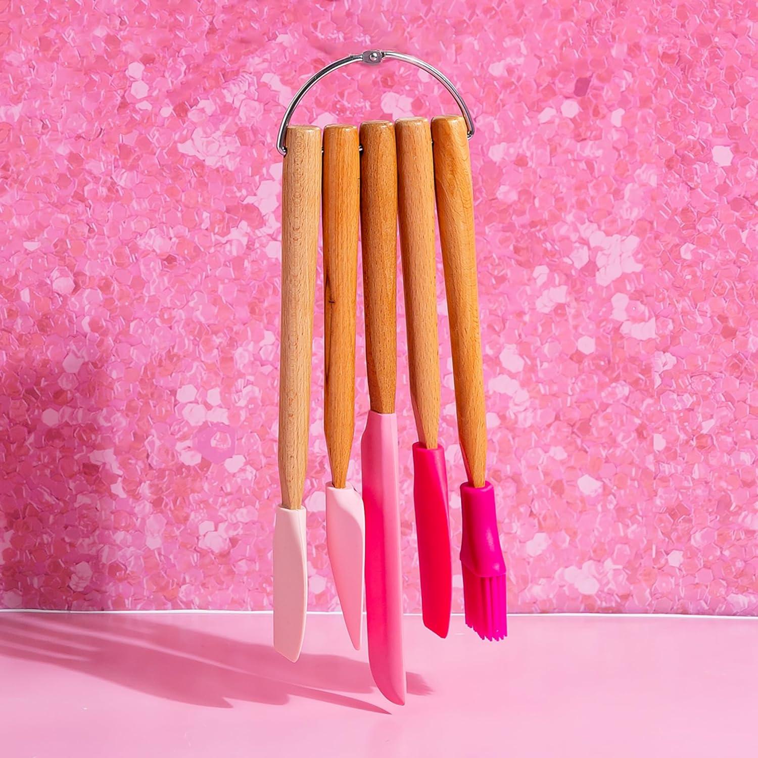 Juego de Utensilios de Cocina de Silicona Paris Hilton 5 Piezas Rosa