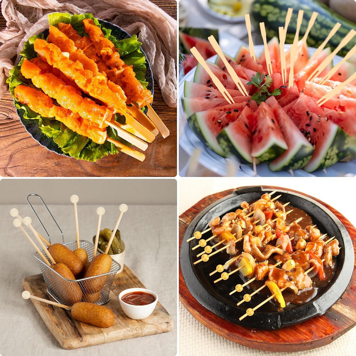 500 Palillos de Cóctel de Bambú Ecológicos 12 cm Shruy