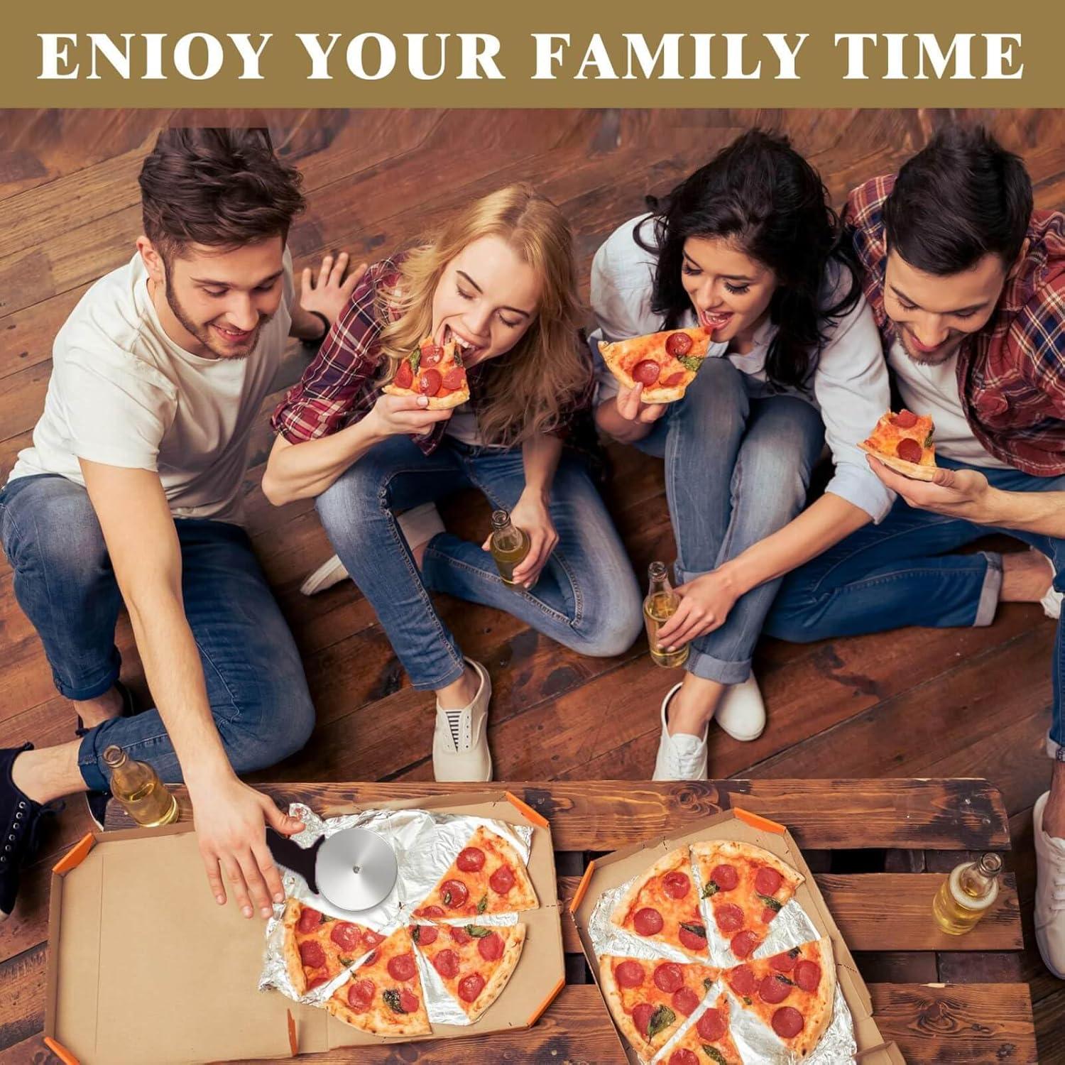 Cortador de Pizza HELEERON 10 cm Acero Inoxidable Ergonomico