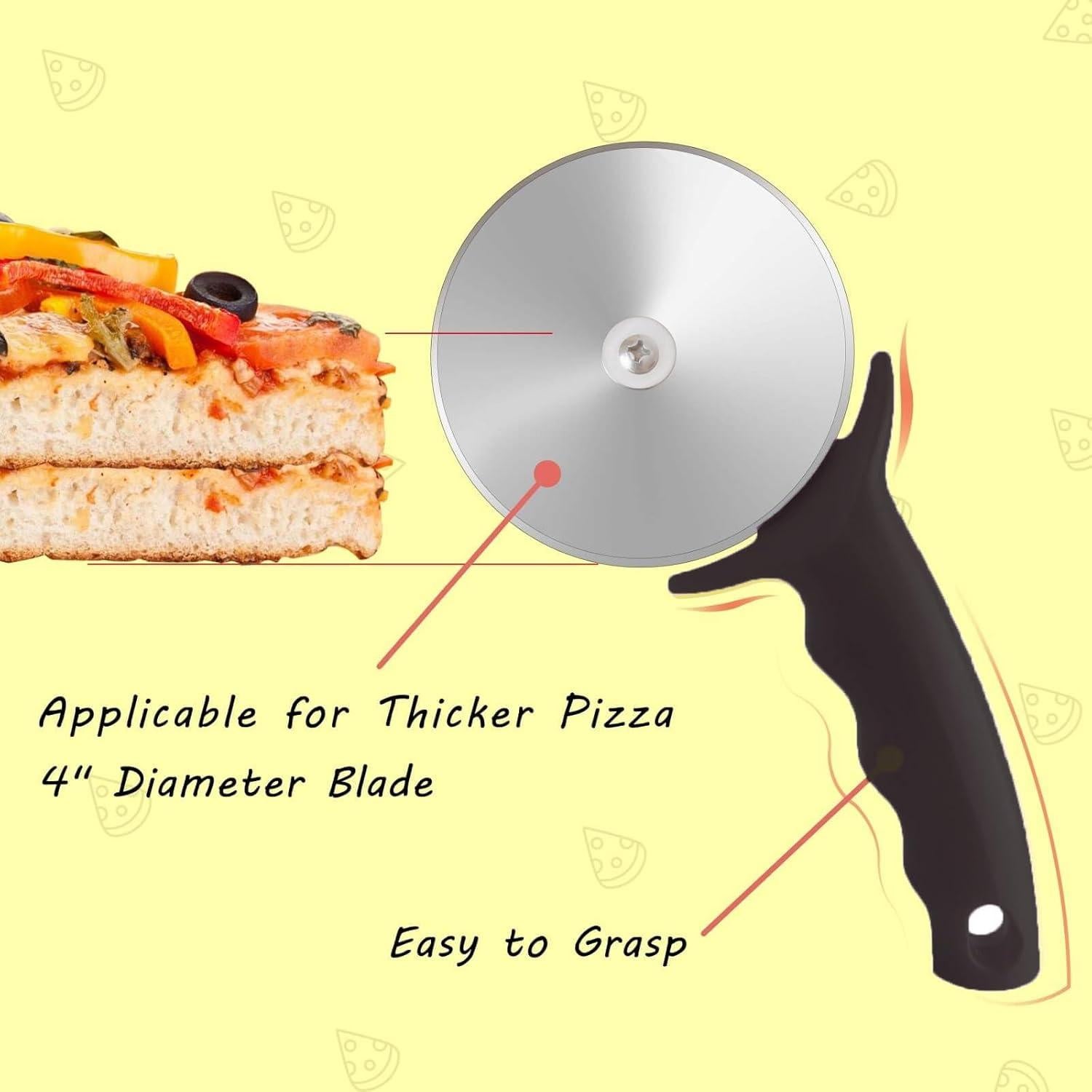 Cortador de Pizza HELEERON 10 cm Acero Inoxidable Ergonomico