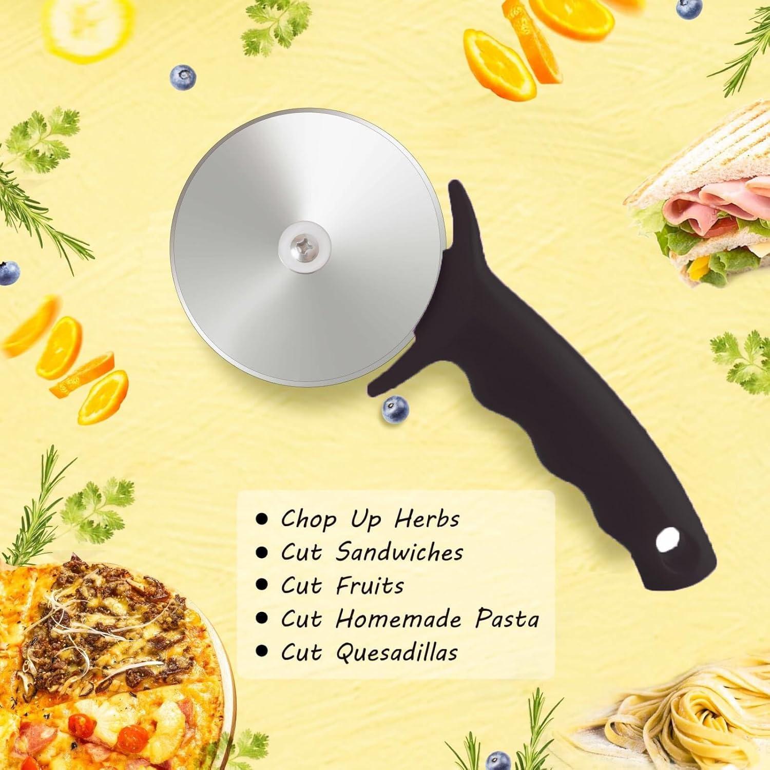 Cortador de Pizza HELEERON 10 cm Acero Inoxidable Ergonomico