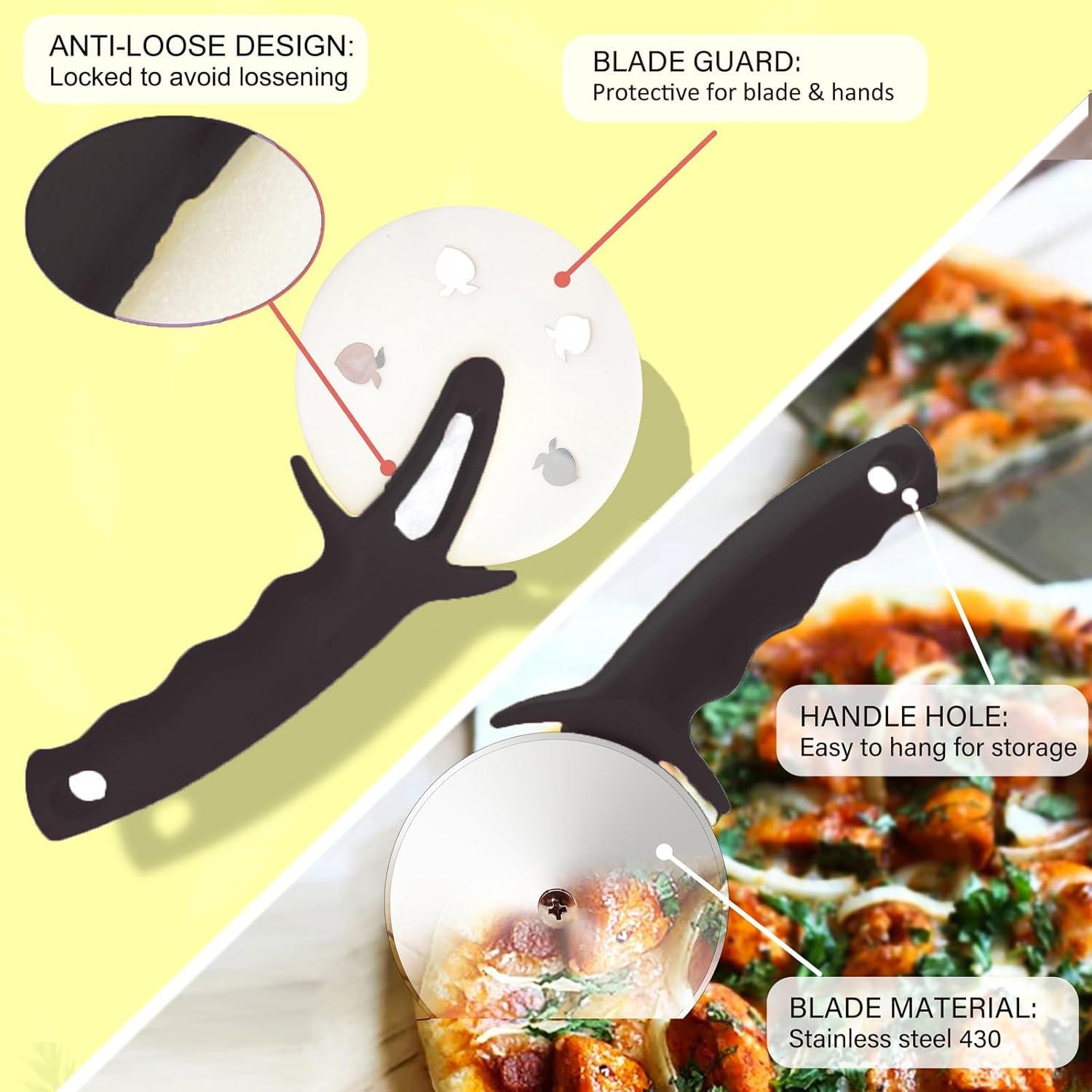 Cortador de Pizza HELEERON 10 cm Acero Inoxidable Ergonomico