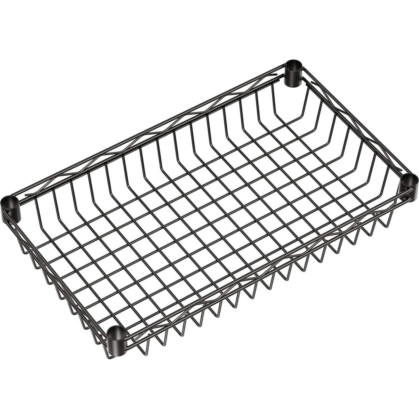 Estante de Cesta Golpart 4 Niveles Ajustable Negro 30.99x43.69x127 cm