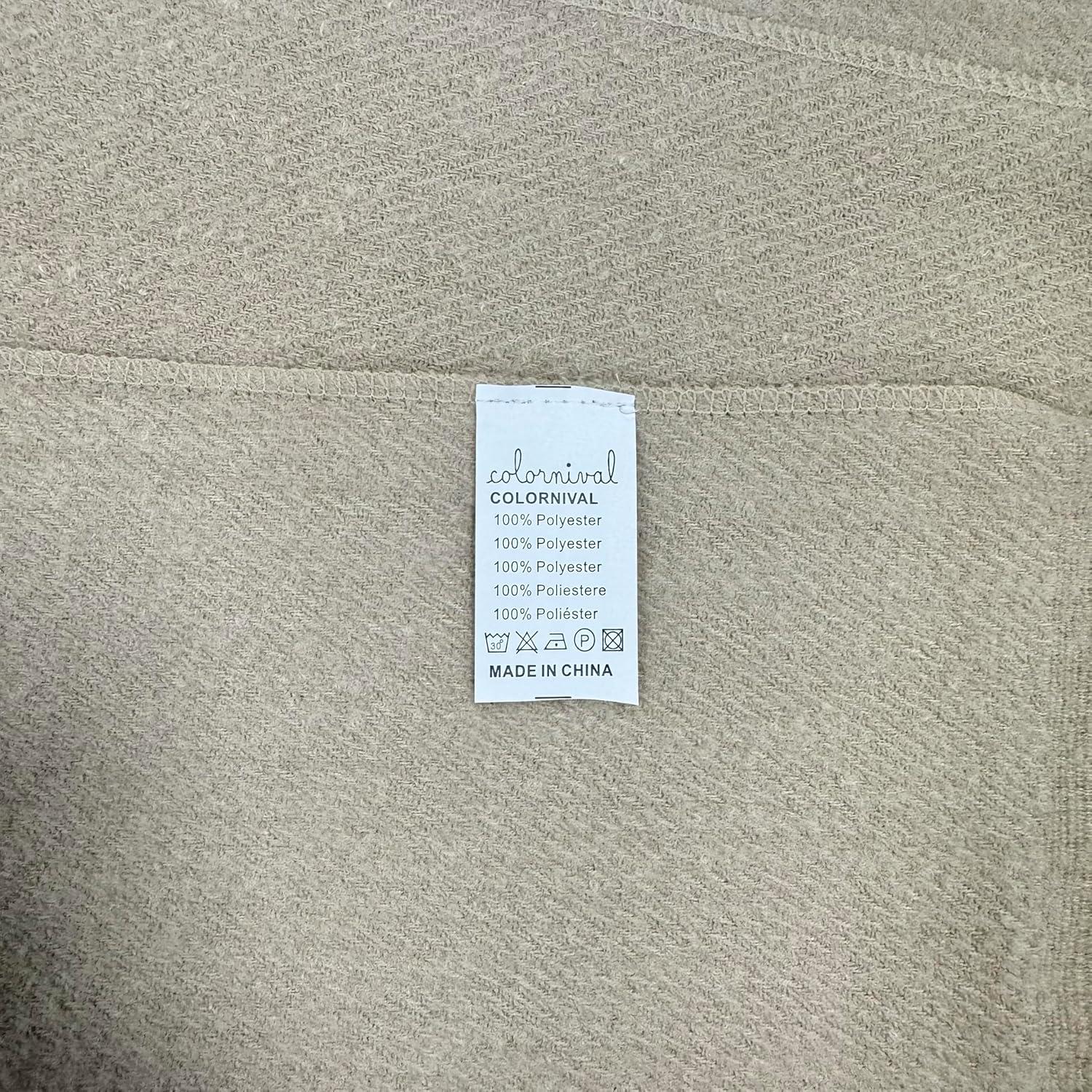 Chal de Invierno para Mujeres Beige - Capa Tejida con Flecos