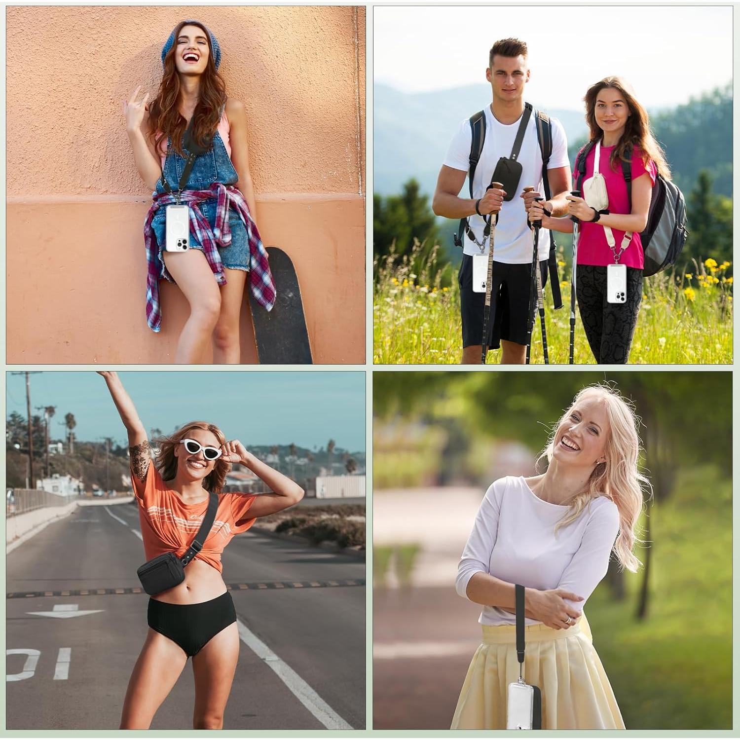 Correa Cruzada Ajustable YFWE con Cartera RFID Negra