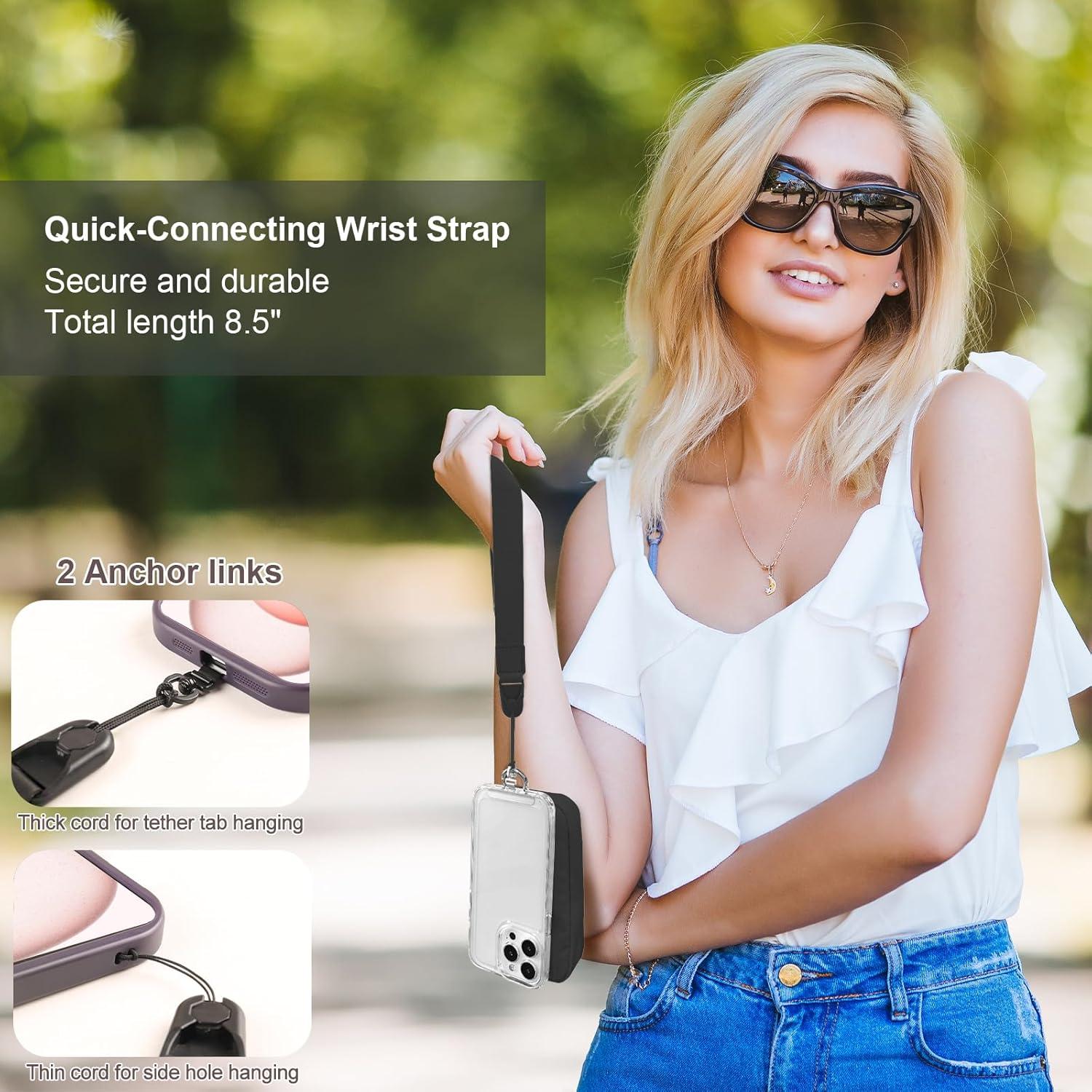 Correa Cruzada Ajustable YFWE con Cartera RFID Negra