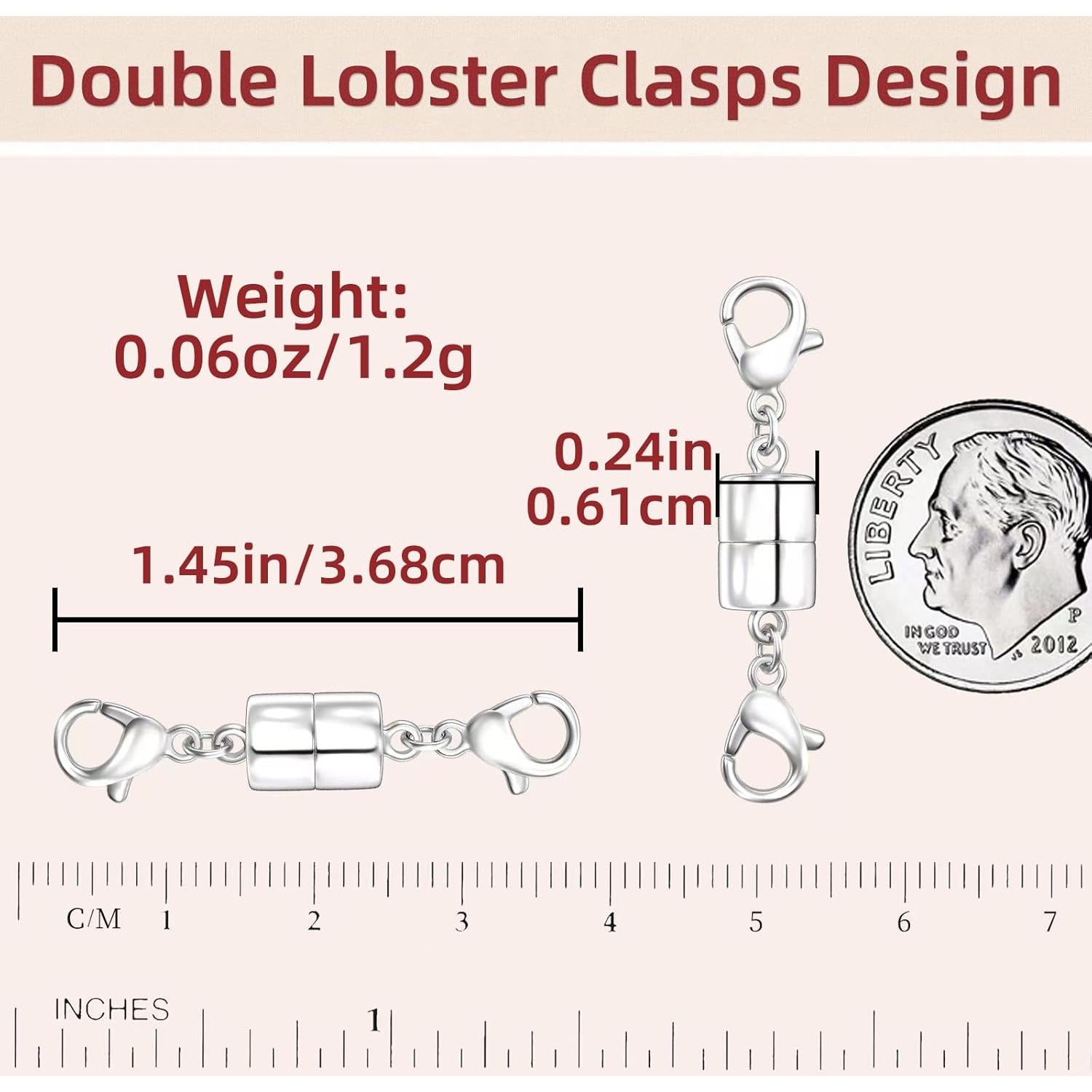 Cierres Magnéticos Extra Fuertes OHINGLT 12Pcs Plata 3.68cm