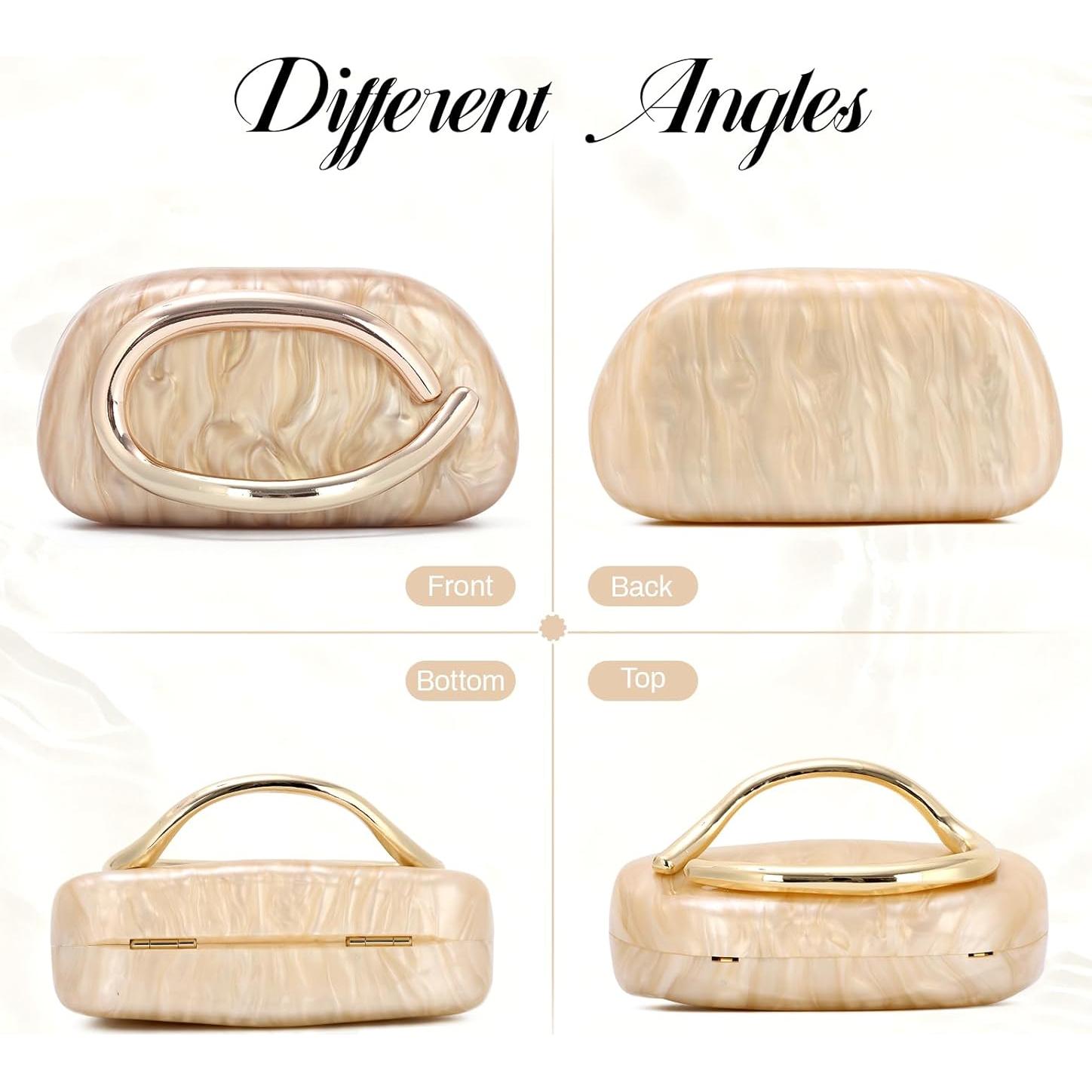 Bolso de mano acrílico Oweisong verde con cadena 19x6x10cm