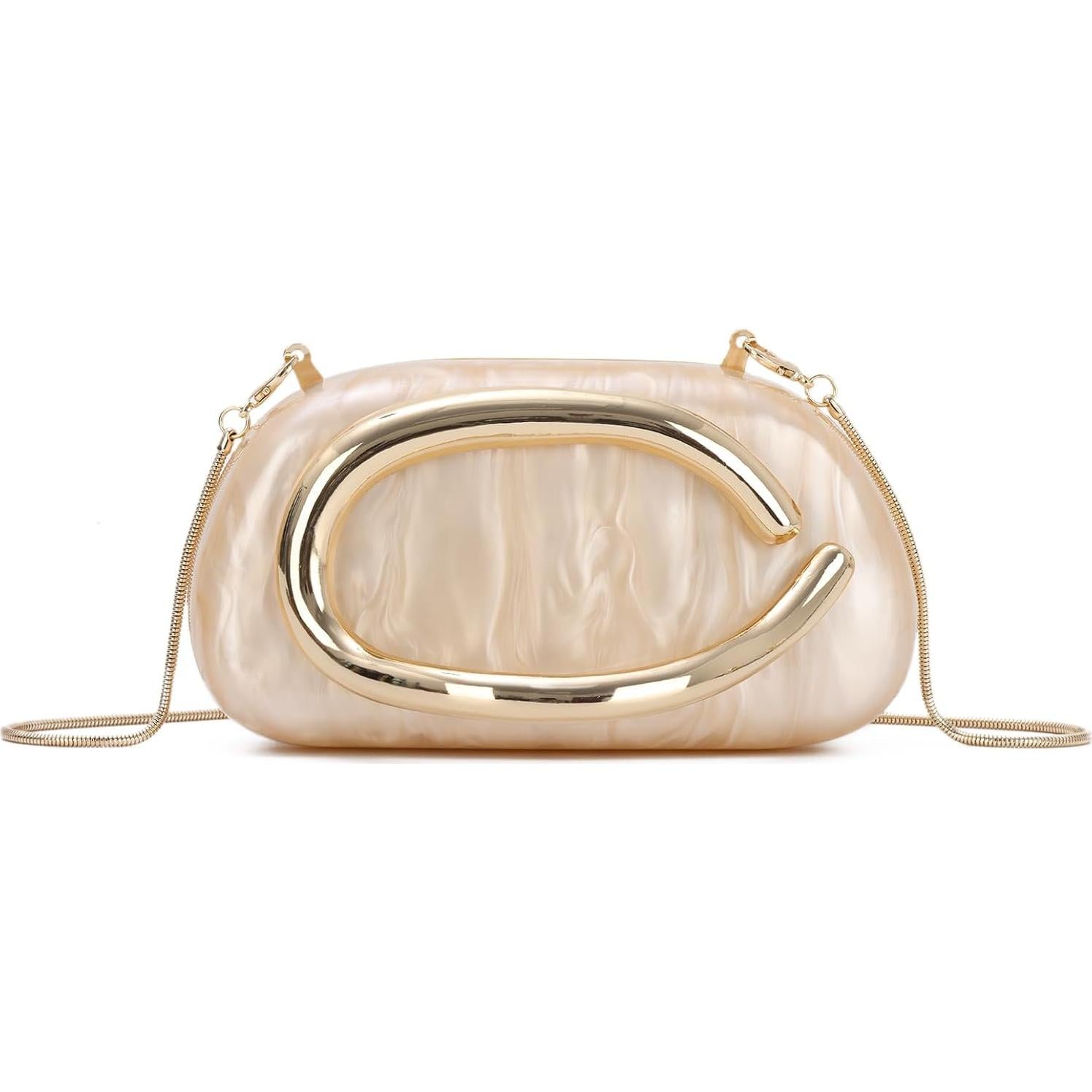 Bolso de mano acrílico Oweisong verde con cadena 19x6x10cm