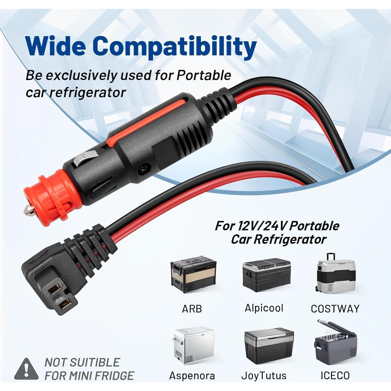 Cable de Alimentación Anina 12V/24V 3m para Refrigerador de Coche