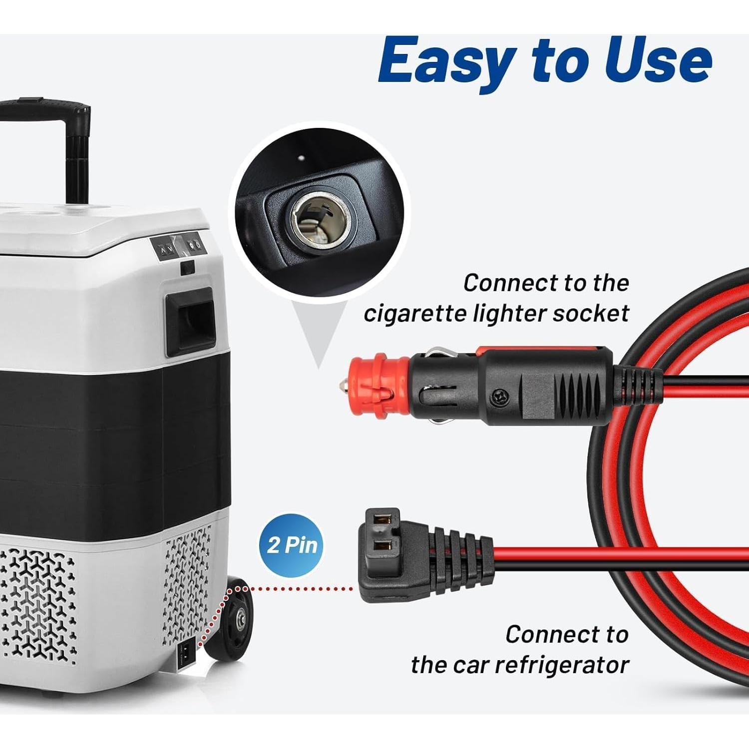 Cable de Alimentación Anina 12V/24V 3m para Refrigerador de Coche