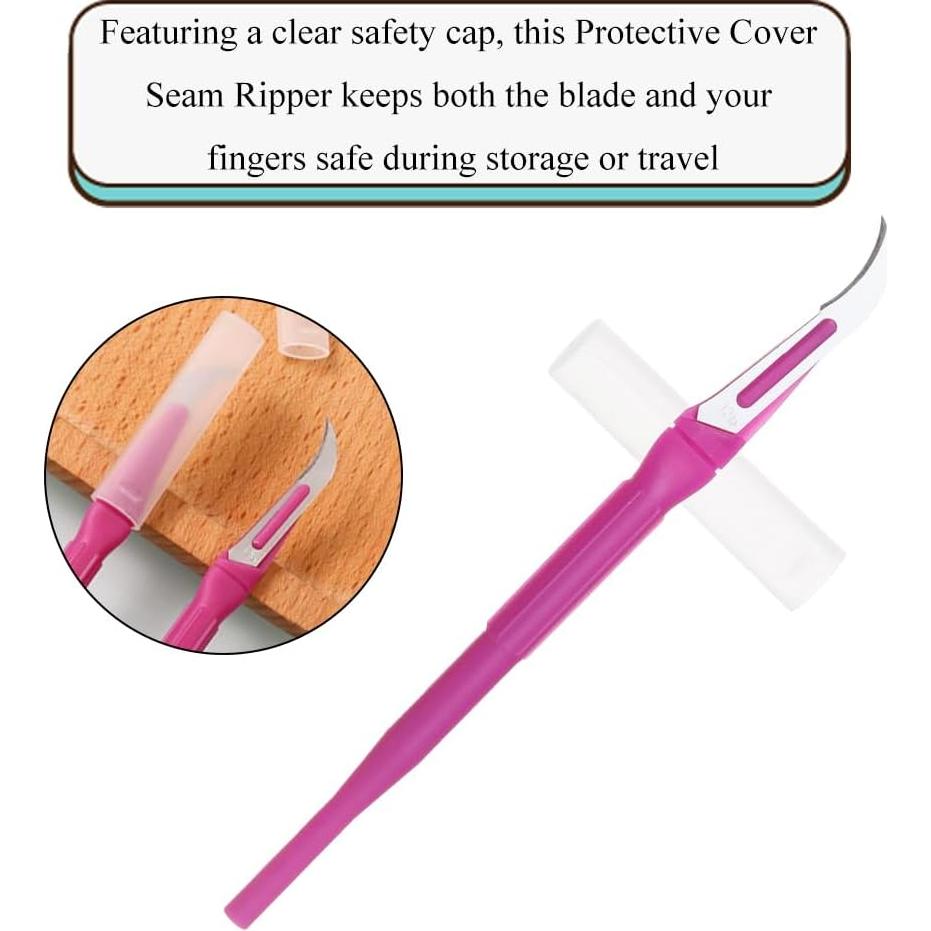 Cortador de Costura HAHIYO Rosa Ergonómico 13.5 cm con Cubierta