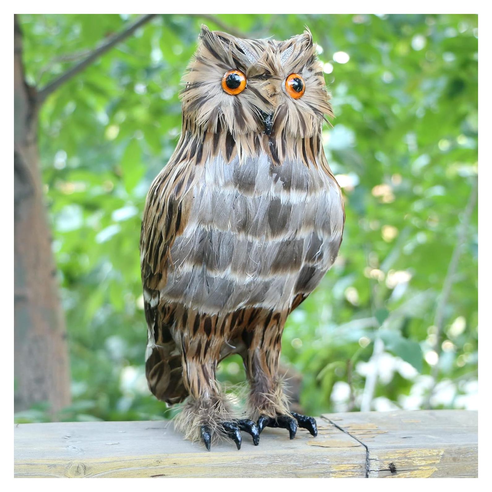 Figura de Búho Plumado Realista Basuo-9Q 27 cm Decoración