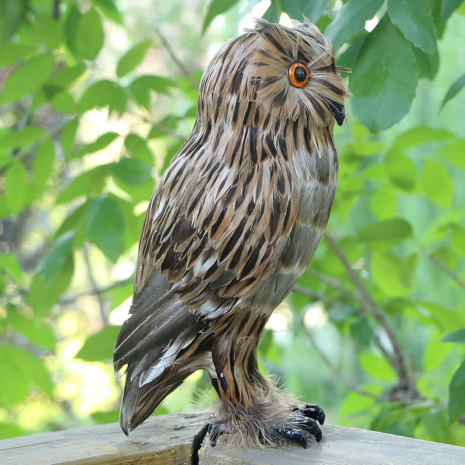 Figura de Búho Plumado Realista Basuo-9Q 27 cm Decoración