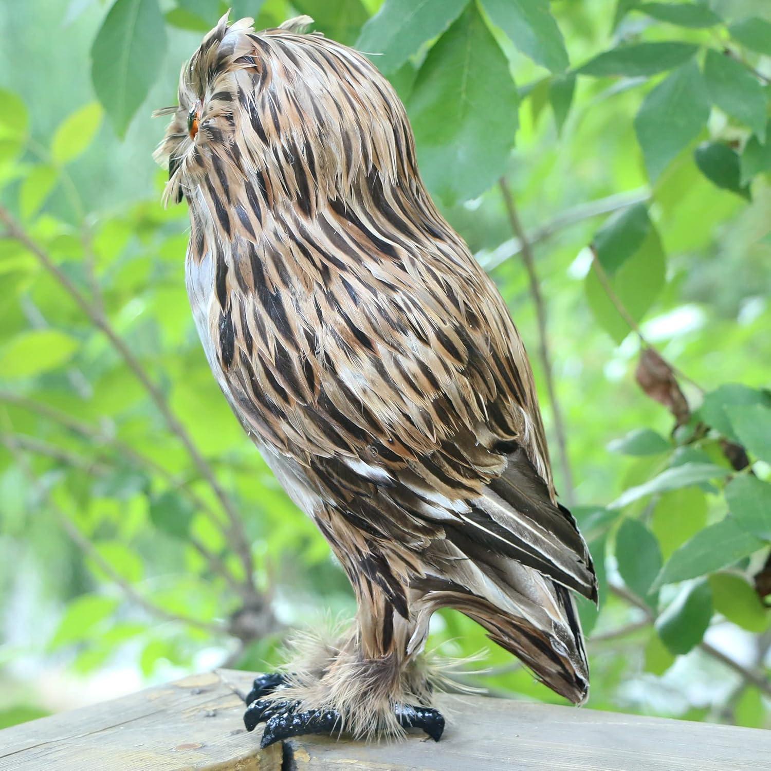 Figura de Búho Plumado Realista Basuo-9Q 27 cm Decoración