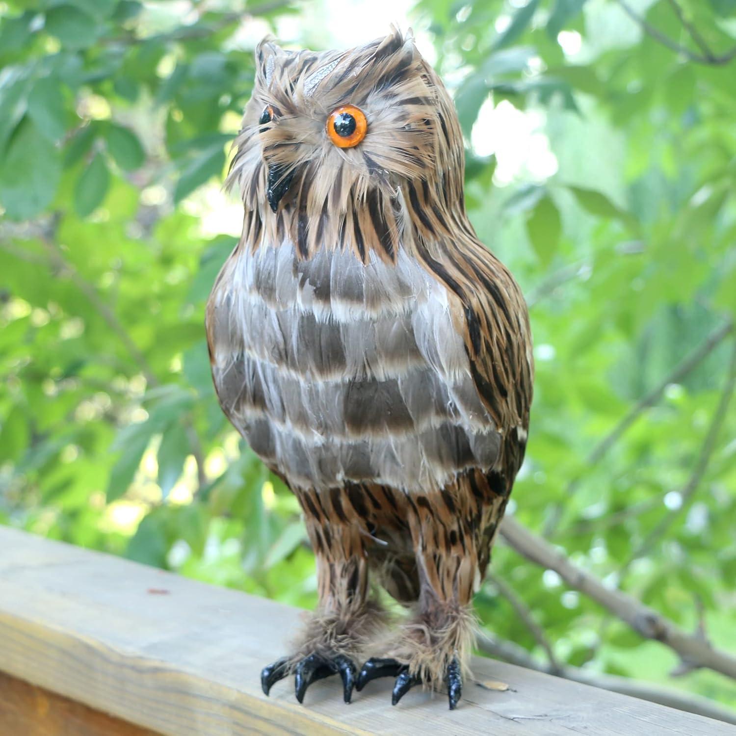 Figura de Búho Plumado Realista Basuo-9Q 27 cm Decoración