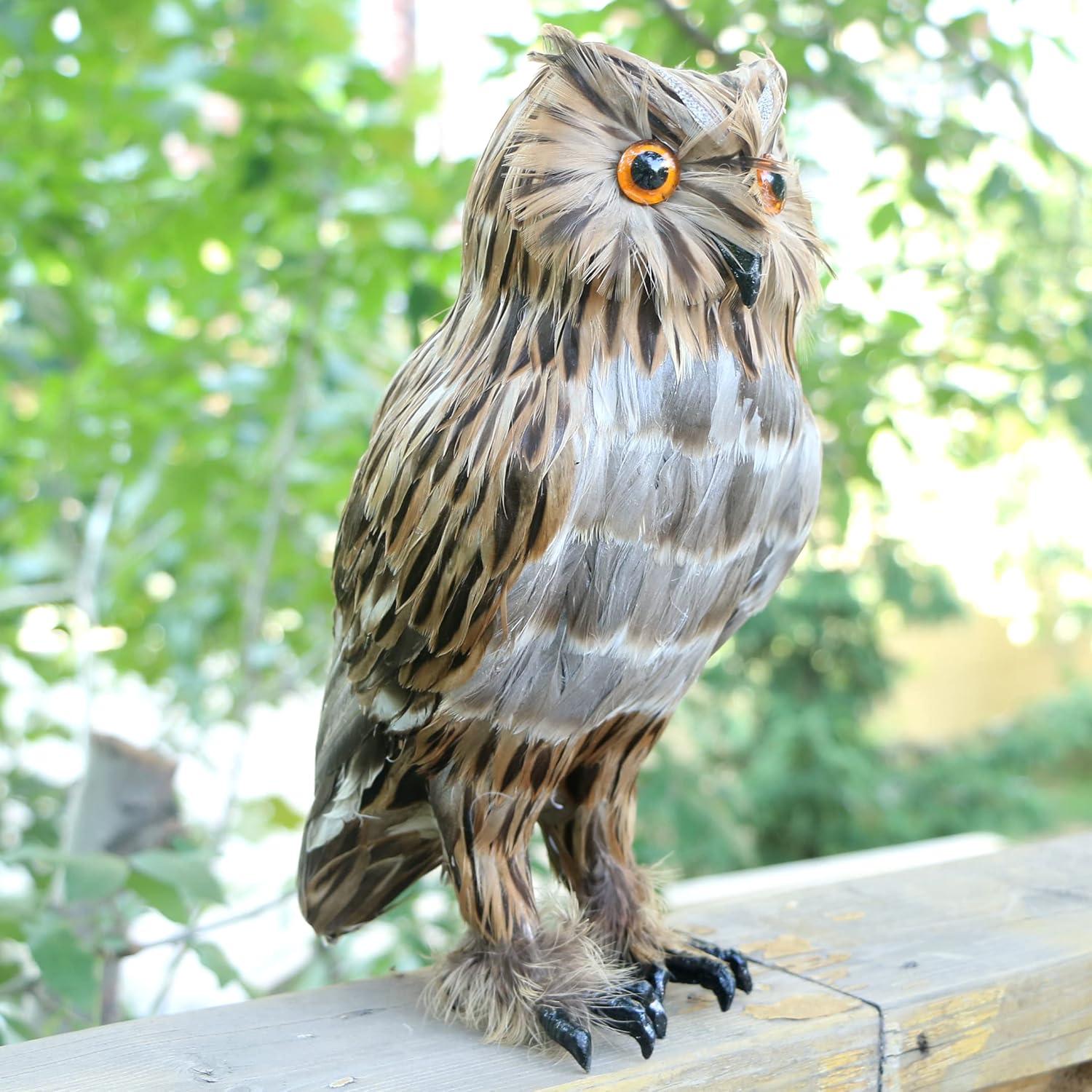 Figura de Búho Plumado Realista Basuo-9Q 27 cm Decoración