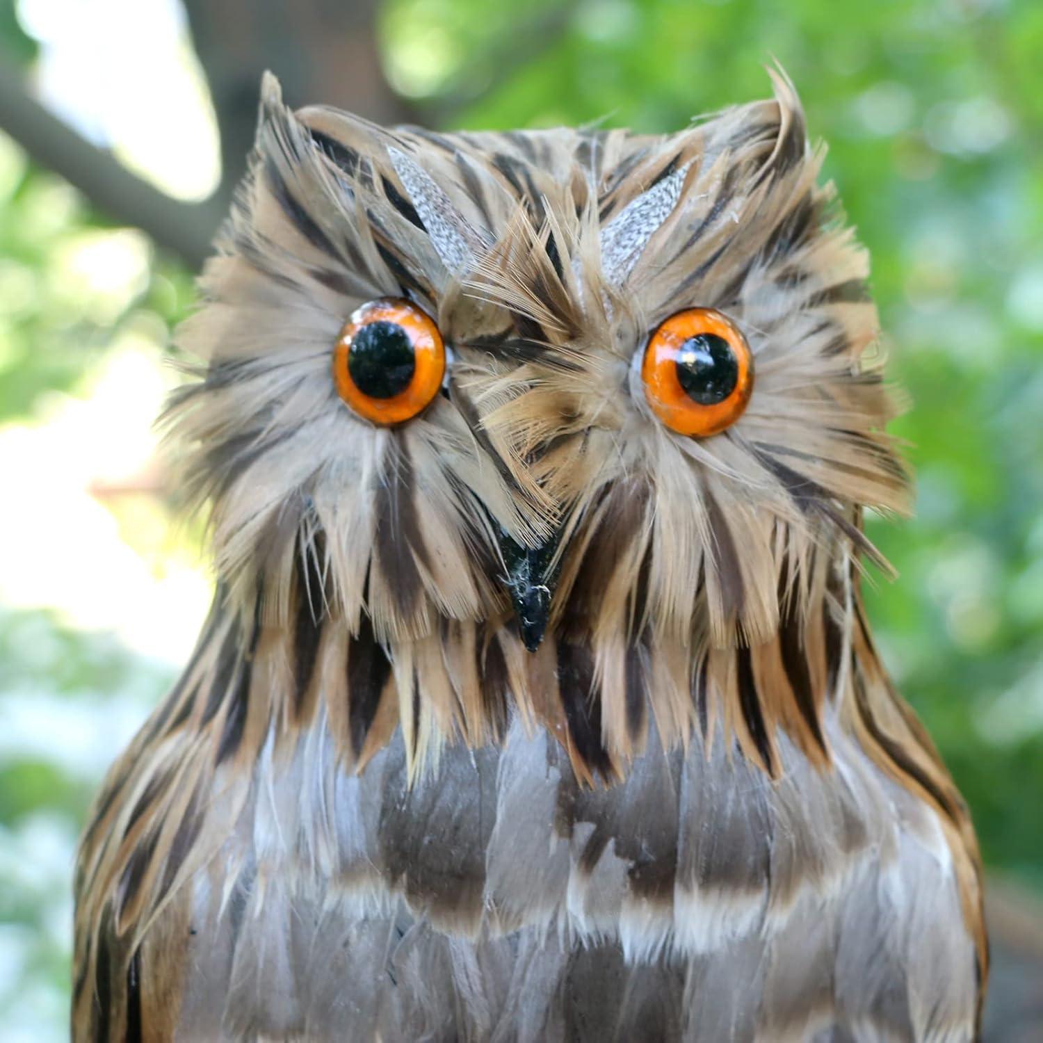 Figura de Búho Plumado Realista Basuo-9Q 27 cm Decoración