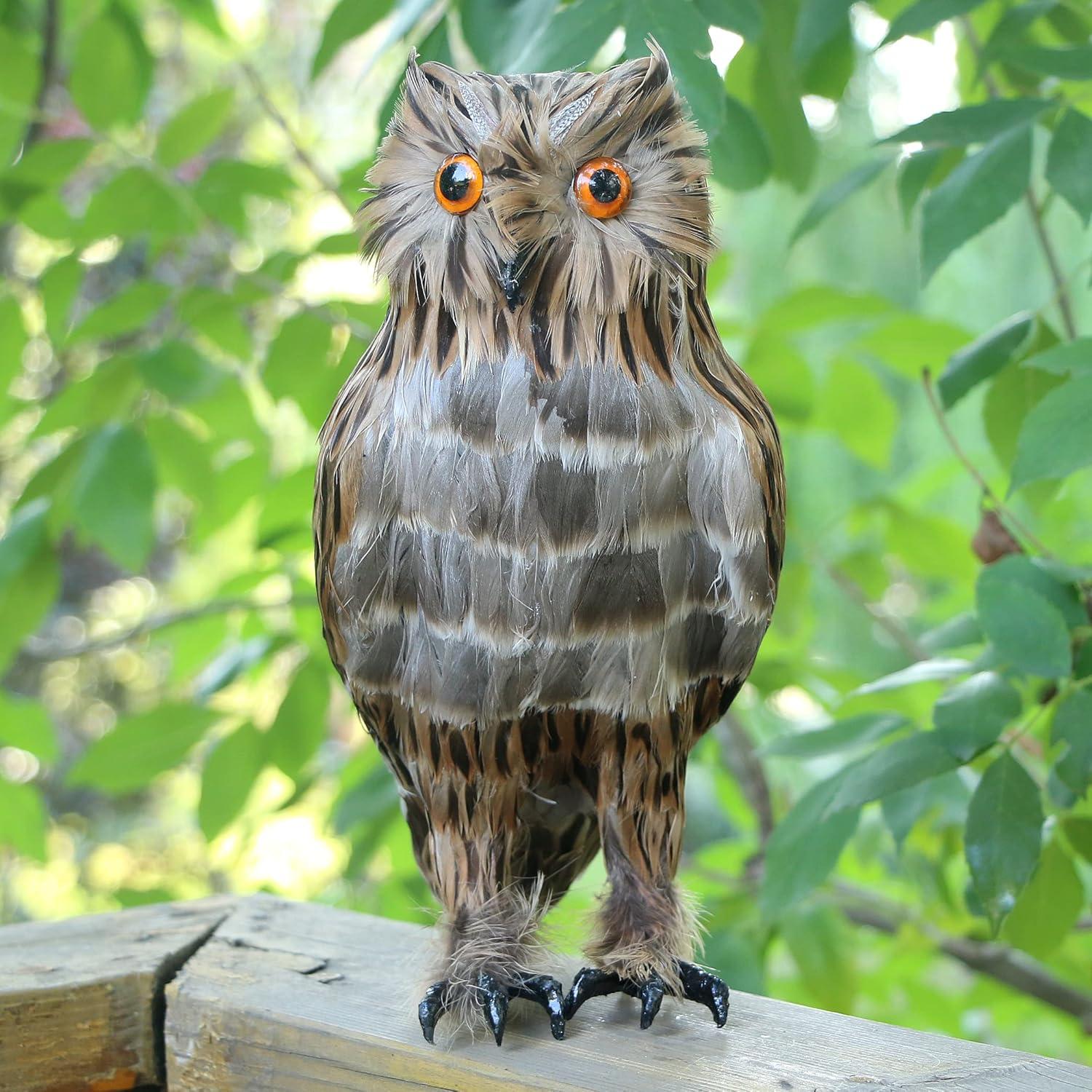 Figura de Búho Plumado Realista Basuo-9Q 27 cm Decoración