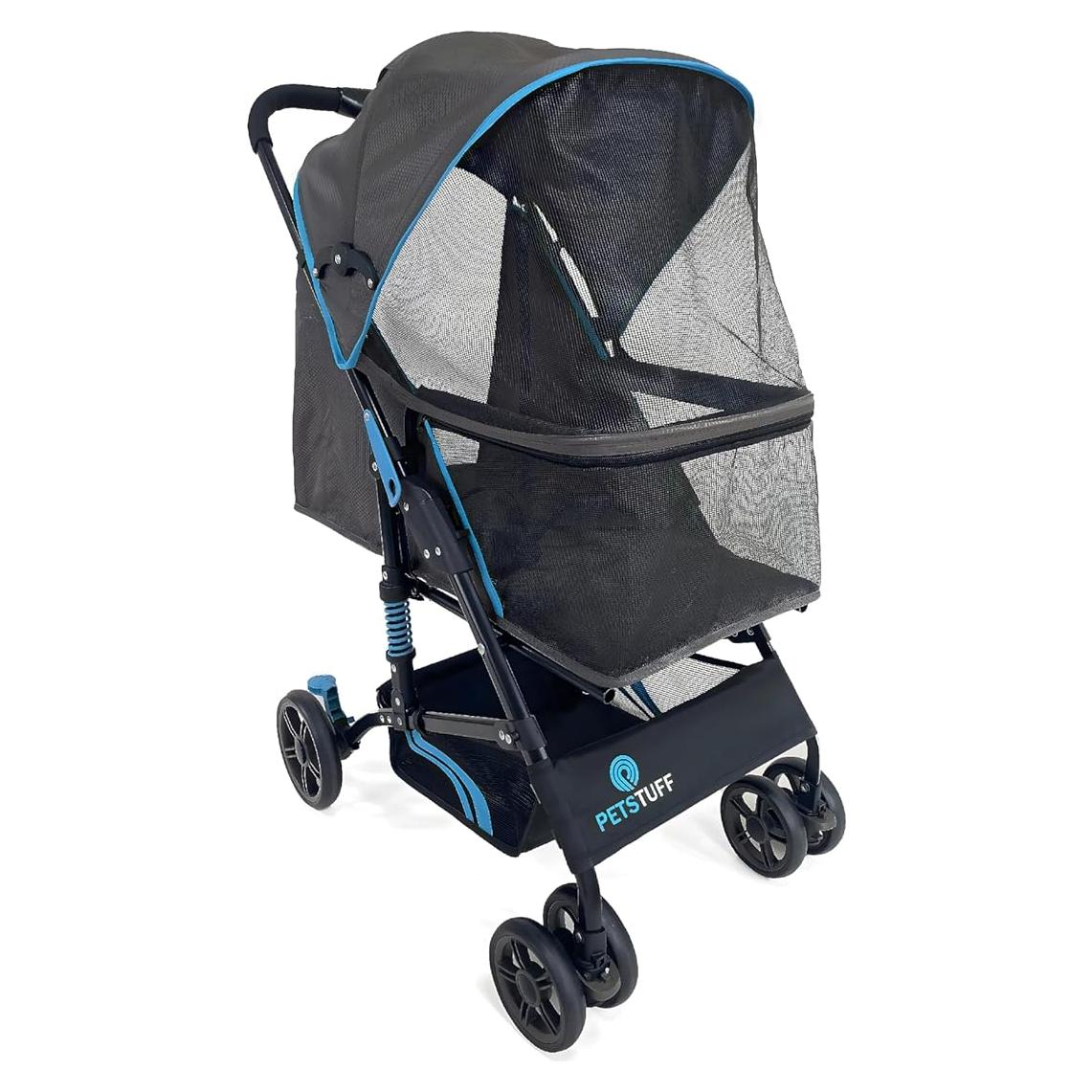 Carrito Plegable para Mascotas PETS TUFF 22" Azul - Hasta 13.6kg