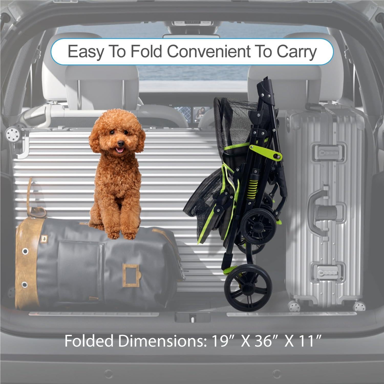 Carrito Plegable para Mascotas PETS TUFF 22" Azul - Hasta 13.6kg