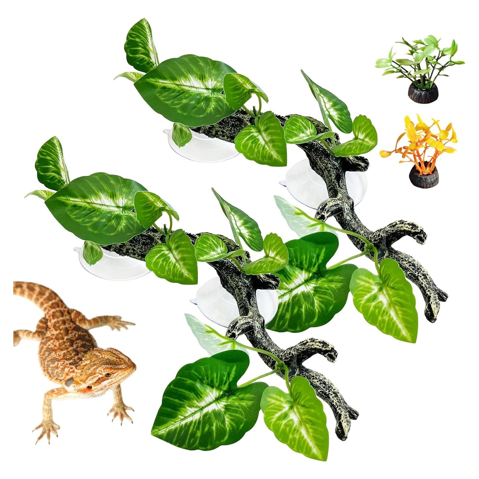 Rama de Esquina para Reptiles Tfwadmx - 4 Piezas Decorativas