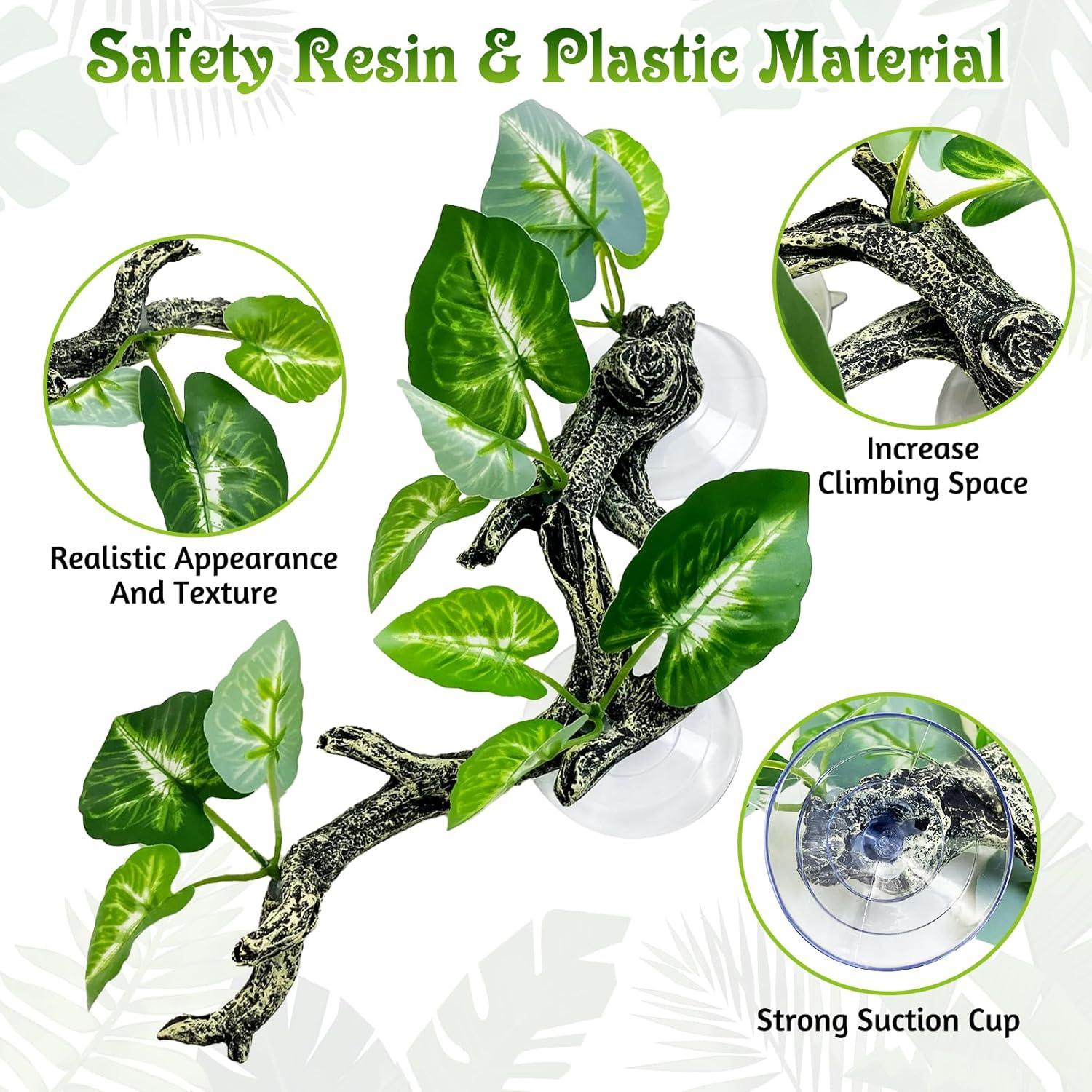 Rama de Esquina para Reptiles Tfwadmx - 4 Piezas Decorativas