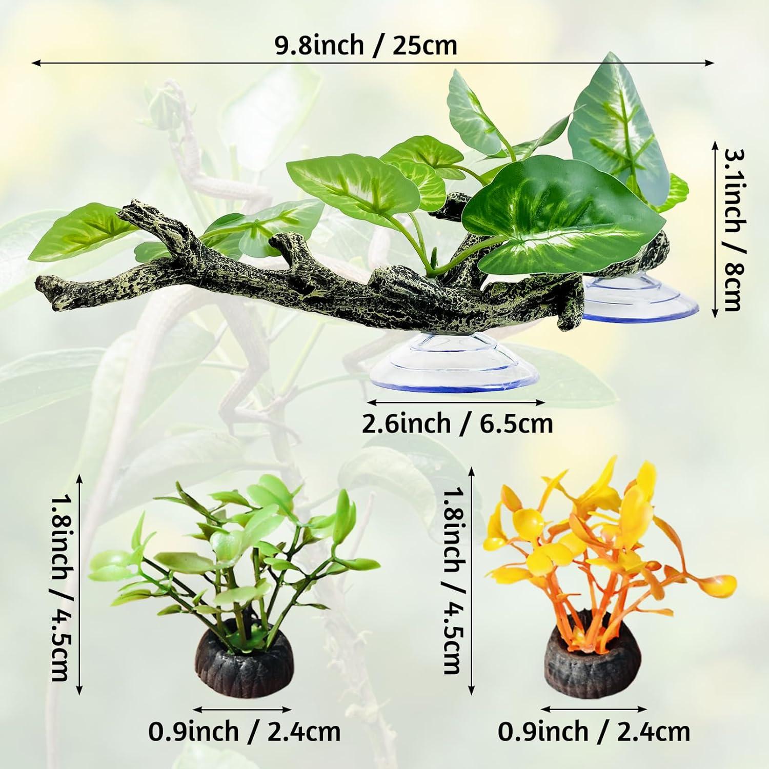 Rama de Esquina para Reptiles Tfwadmx - 4 Piezas Decorativas