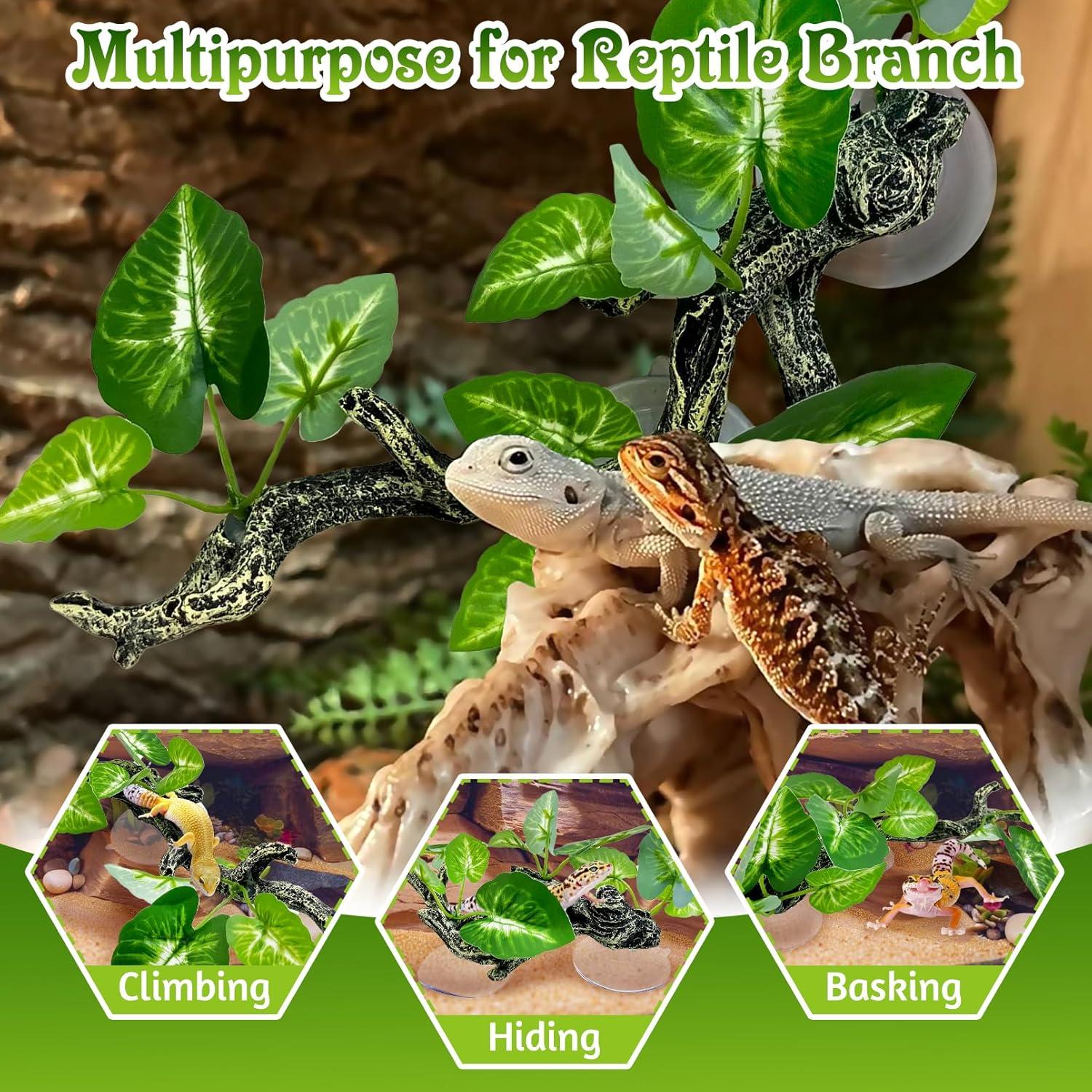 Rama de Esquina para Reptiles Tfwadmx - 4 Piezas Decorativas