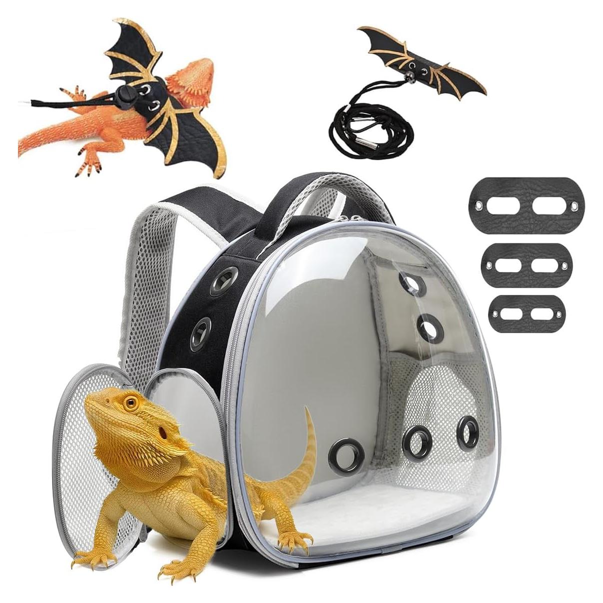 Transportador de Mochila para Dragón Barbudo uoopet Negro